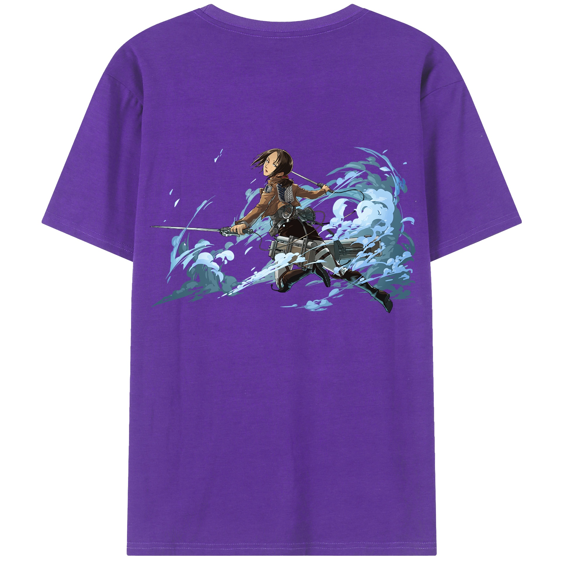 （画像用） 進撃の巨人 Attack on Titan 綿100％ メンズ半袖Tシャツ（バックプリント） 通気性