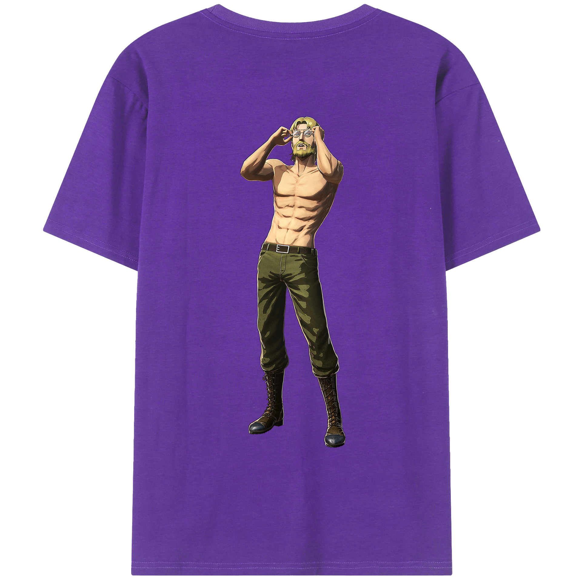 （画像用） 進撃の巨人 Attack on Titan 綿100％ メンズ半袖Tシャツ（バックプリント） 通気性