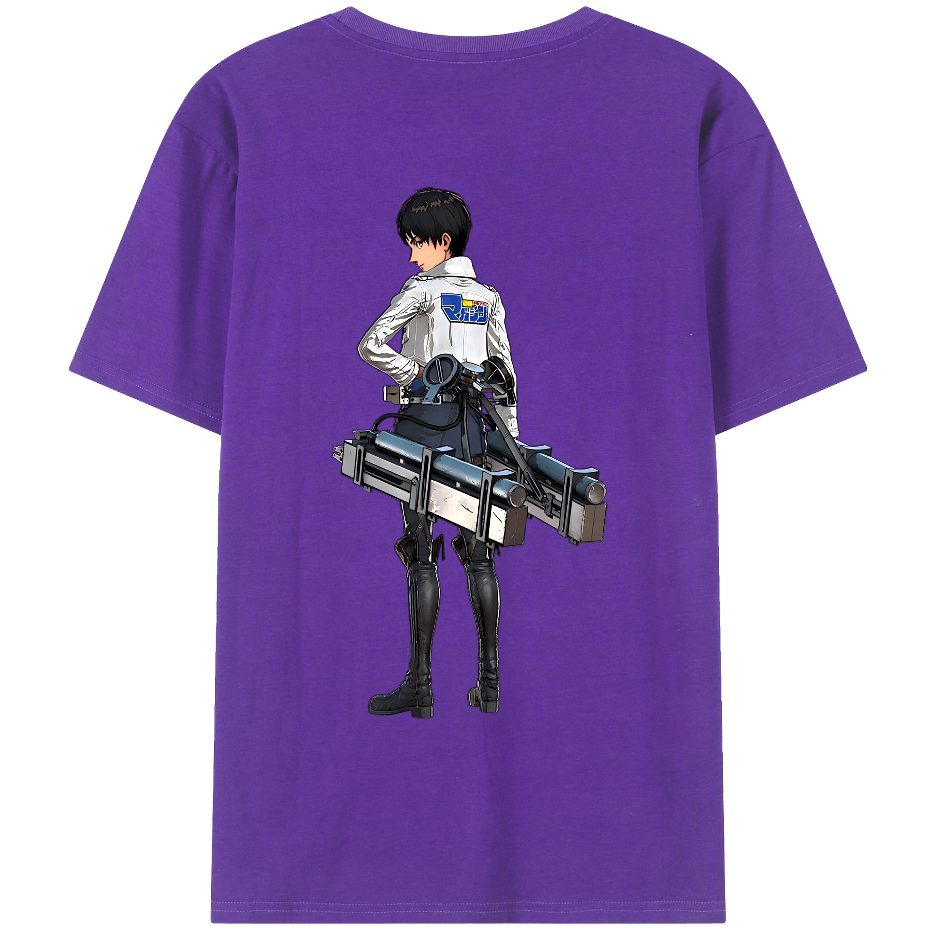 （画像用） 進撃の巨人 エレン･イェーガー Attack on Titan Eren Jäger 綿100％ メンズ半袖Tシャツ（バックプリント） 通気性