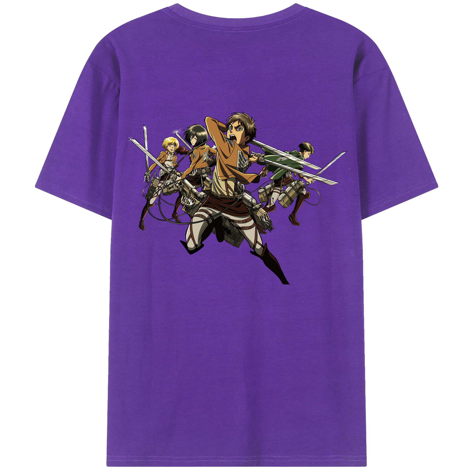 （画像用） 進撃の巨人 エレン･イェーガー Attack on Titan Eren Jäger 綿100％ メンズ半袖Tシャツ（バックプリント） 通気性
