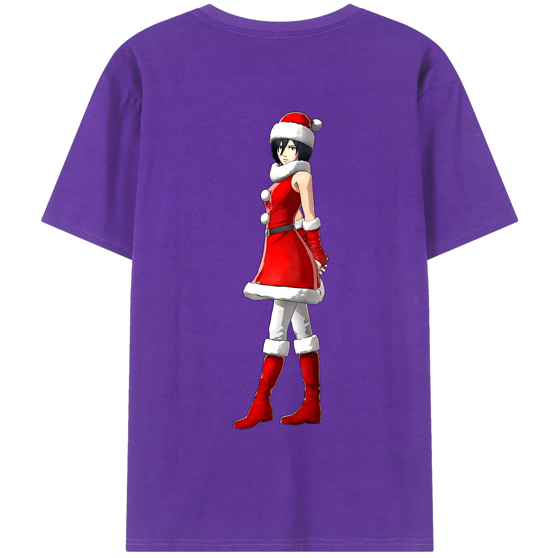 （画像用） 進撃の巨人 ミカサ·アッカーマン Attack on Titan Mikasa Ackerman 綿100％ メンズ半袖Tシャツ（バックプリント） 通気性