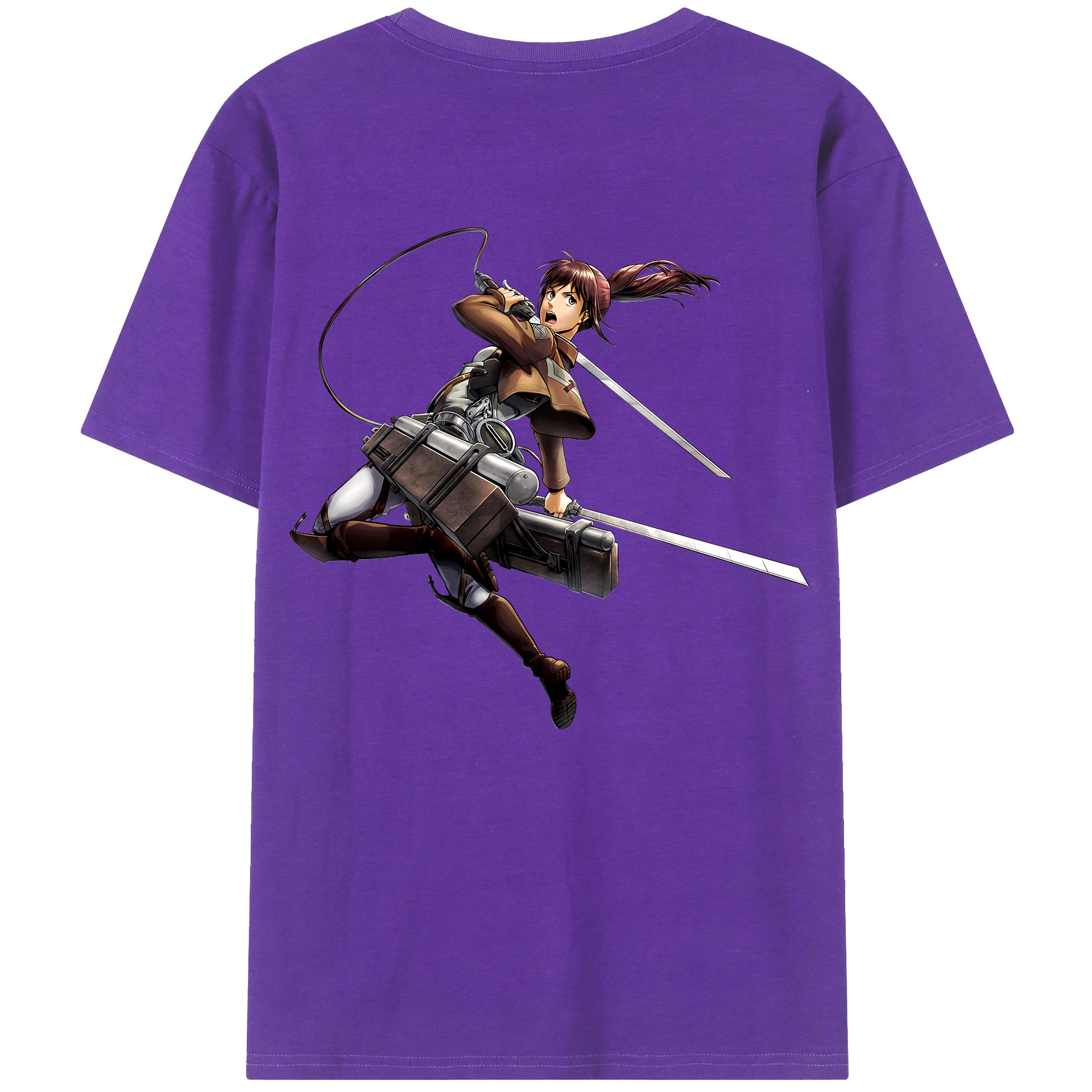 （画像用） 進撃の巨人 サシャ·ブラウス Attack on Titan Sasha Blaus 綿100％ メンズ半袖Tシャツ（バックプリント） 通気性