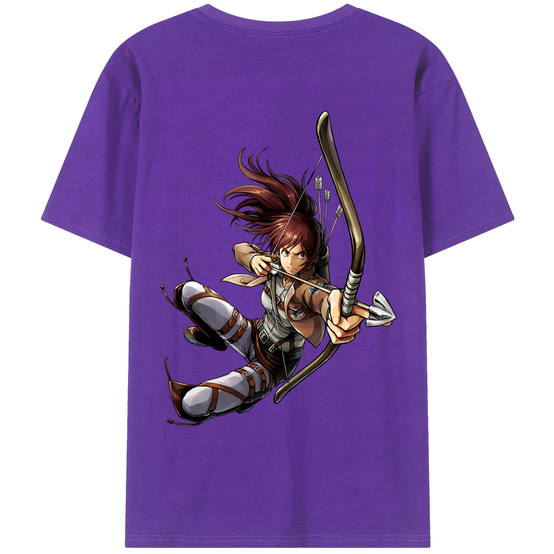 （画像用） 進撃の巨人 サシャ·ブラウス Attack on Titan Sasha Blaus 綿100％ メンズ半袖Tシャツ（バックプリント） 通気性