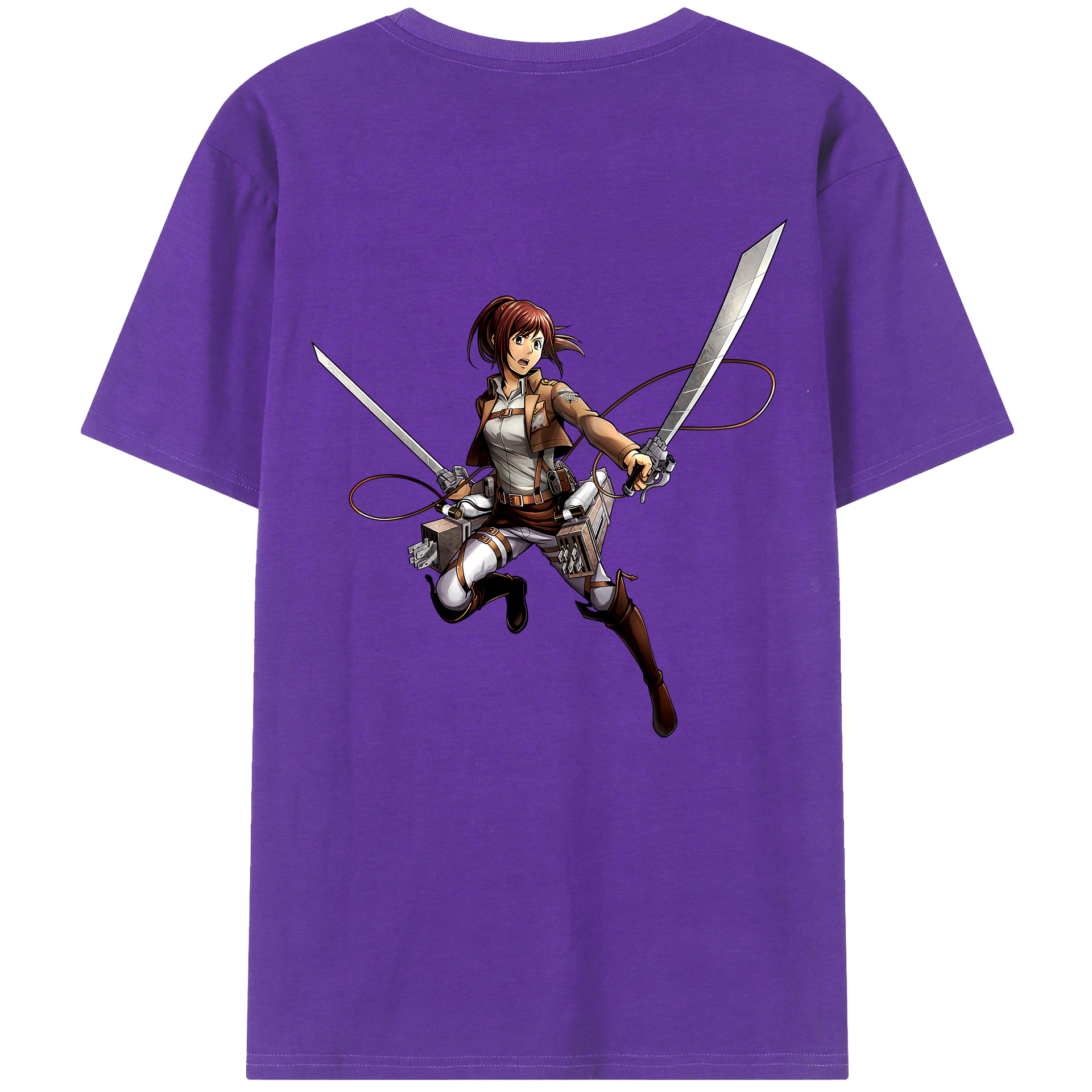 （画像用） 進撃の巨人 サシャ·ブラウス Attack on Titan Sasha Blaus 綿100％ メンズ半袖Tシャツ（バックプリント） 通気性
