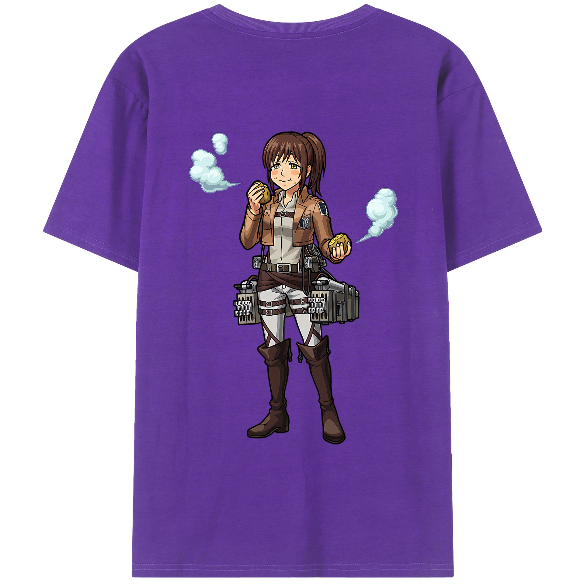 （画像用） 進撃の巨人 サシャ·ブラウス Attack on Titan Sasha Blaus 綿100％ メンズ半袖Tシャツ（バックプリント） 通気性