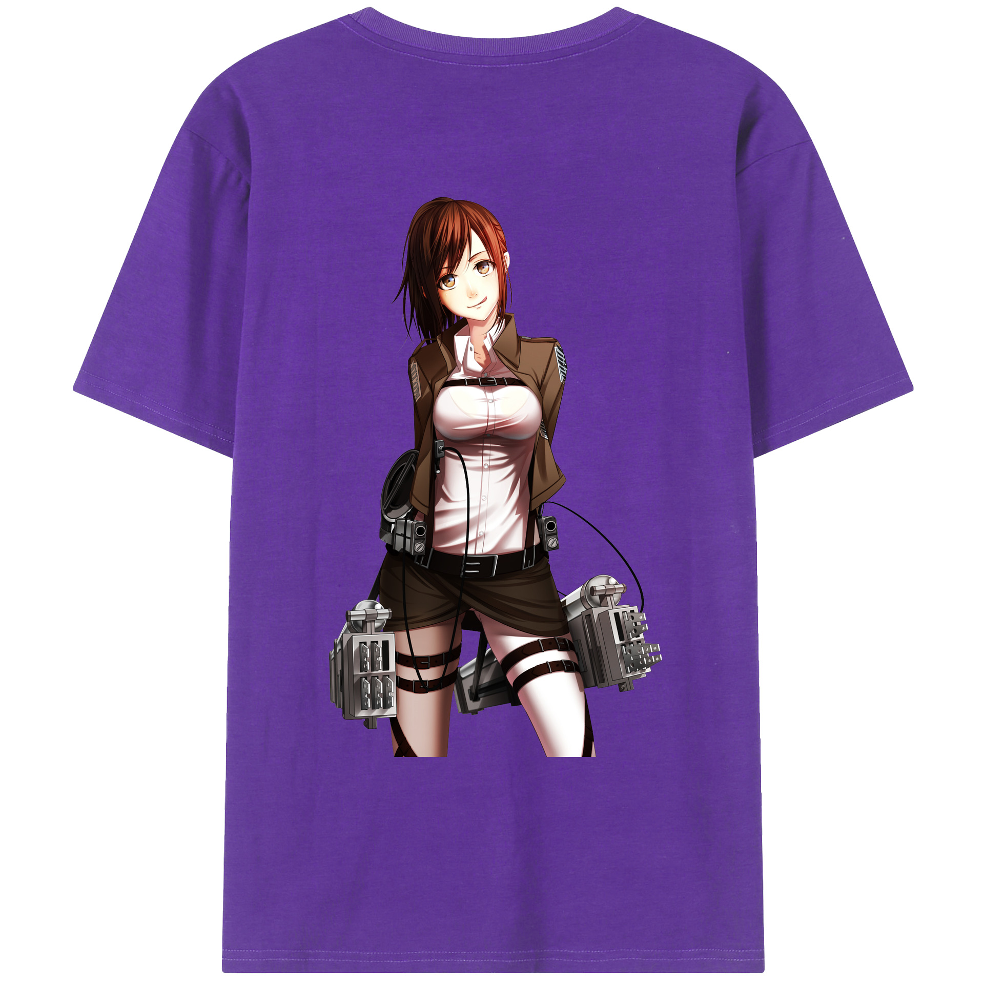（画像用） 進撃の巨人 サシャ·ブラウス Attack on Titan Sasha Blaus 綿100％ メンズ半袖Tシャツ（バックプリント） 通気性
