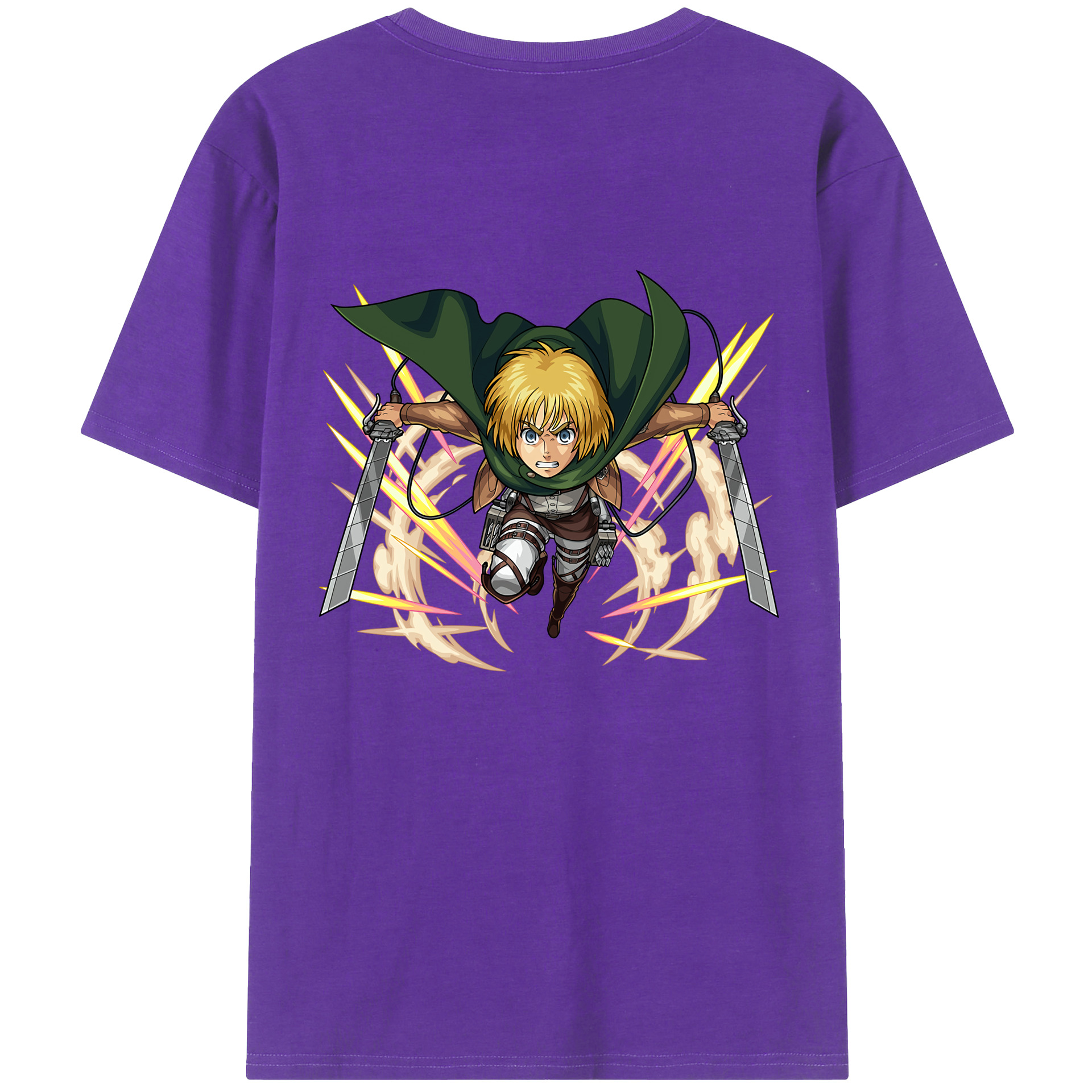 （画像用） 進撃の巨人 アルミン·アルレルト Attack on Titan Armin Arlert 綿100％ メンズ半袖Tシャツ（バックプリント） 通気性