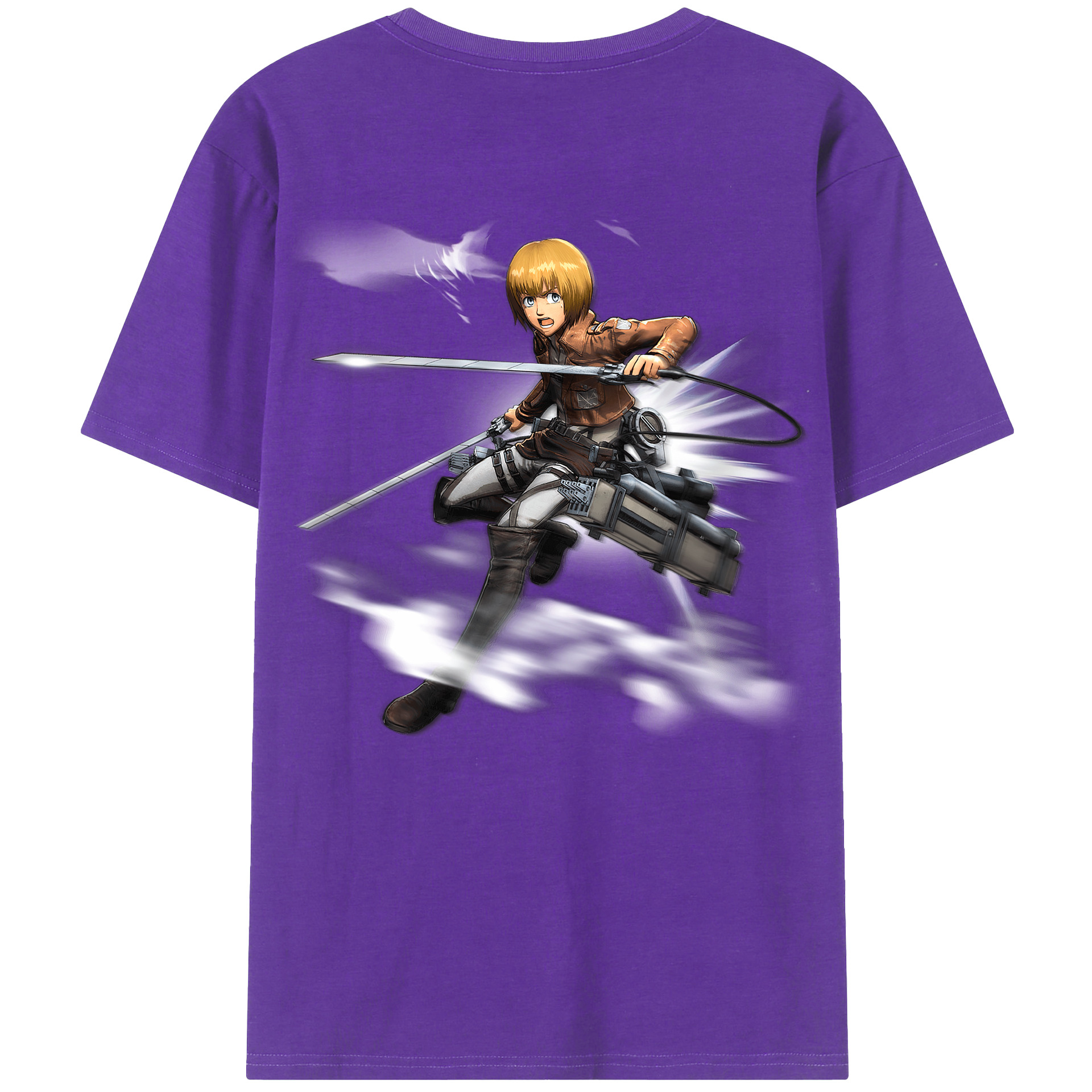 （画像用） 進撃の巨人 アルミン·アルレルト Attack on Titan Armin Arlert 綿100％ メンズ半袖Tシャツ（バックプリント） 通気性