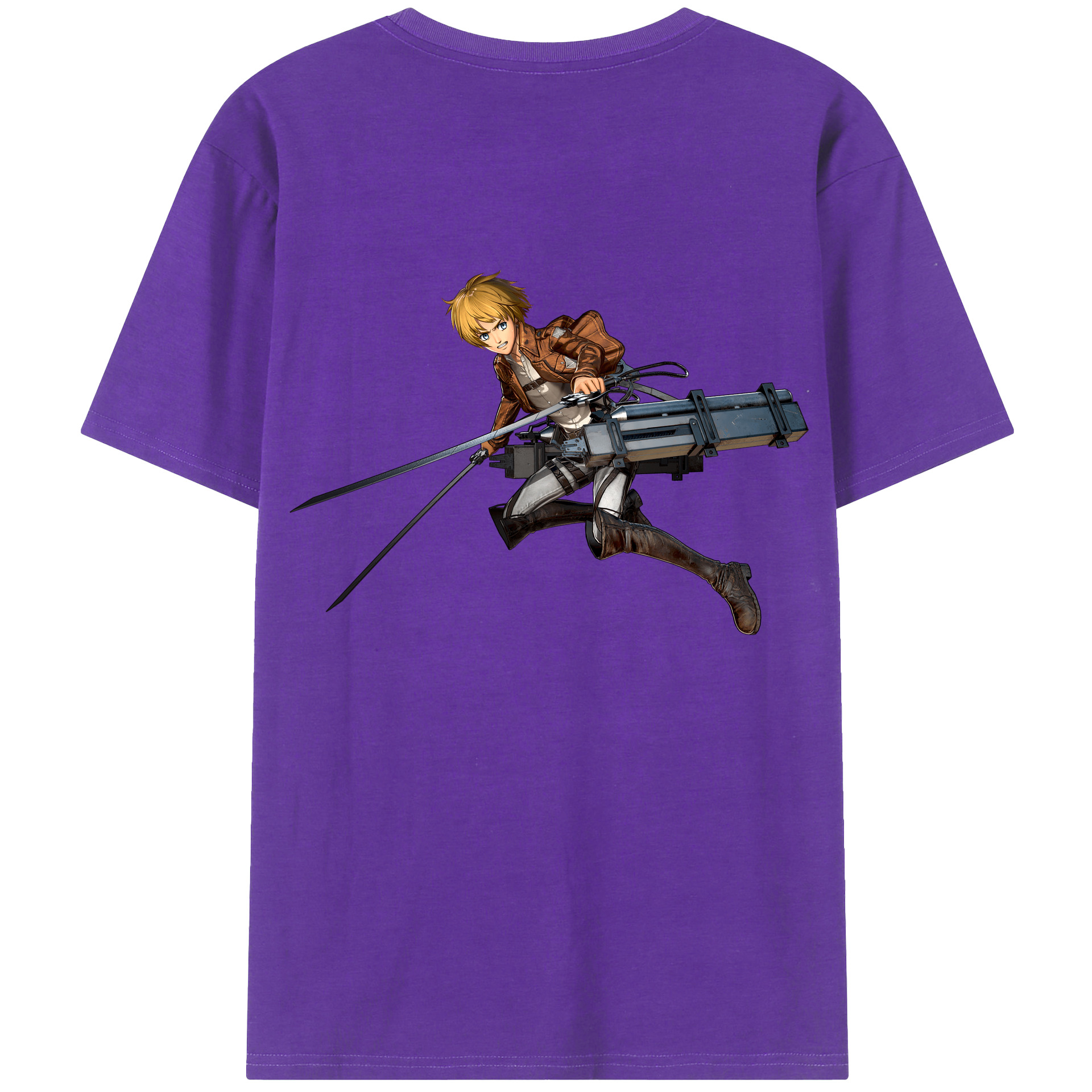 （画像用） 進撃の巨人 アルミン·アルレルト Attack on Titan Armin Arlert 綿100％ メンズ半袖Tシャツ（バックプリント） 通気性