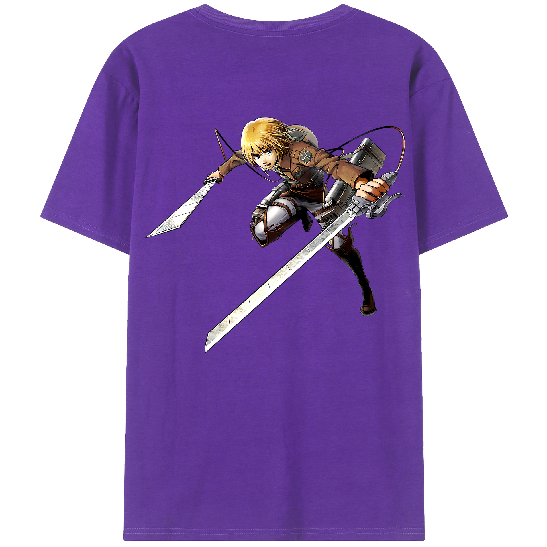 （画像用） 進撃の巨人 アルミン·アルレルト Attack on Titan Armin Arlert 綿100％ メンズ半袖Tシャツ（バックプリント） 通気性