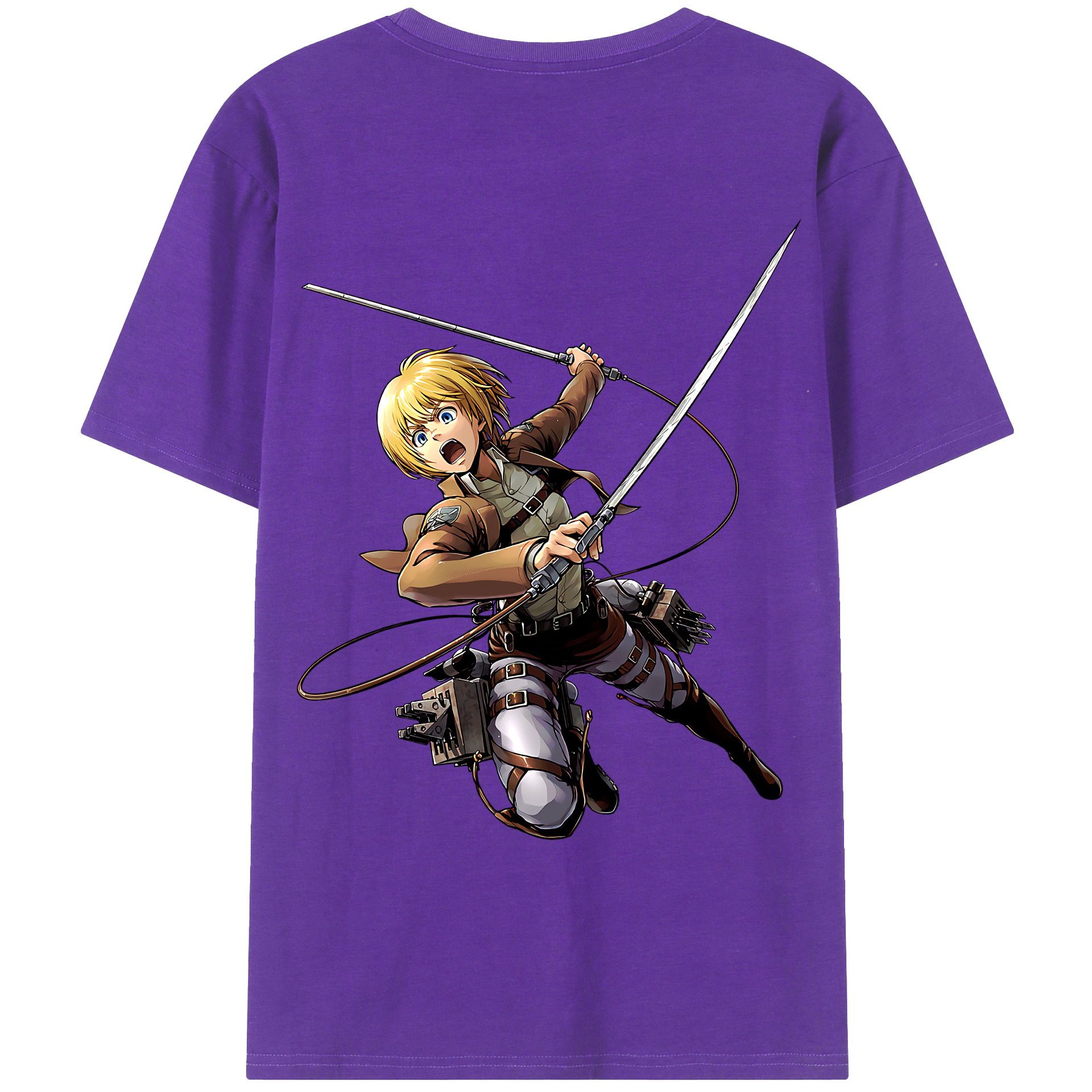 （画像用） 進撃の巨人 アルミン·アルレルト Attack on Titan Armin Arlert 綿100％ メンズ半袖Tシャツ（バックプリント） 通気性