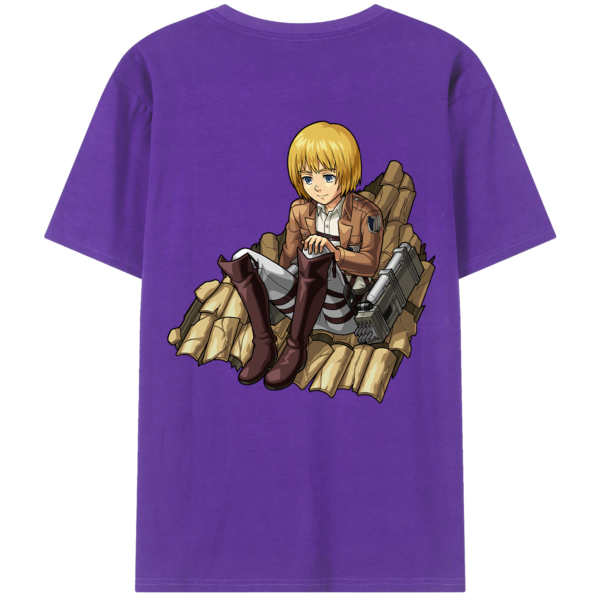 （画像用） 進撃の巨人 アルミン·アルレルト Attack on Titan Armin Arlert 綿100％ メンズ半袖Tシャツ（バックプリント） 通気性