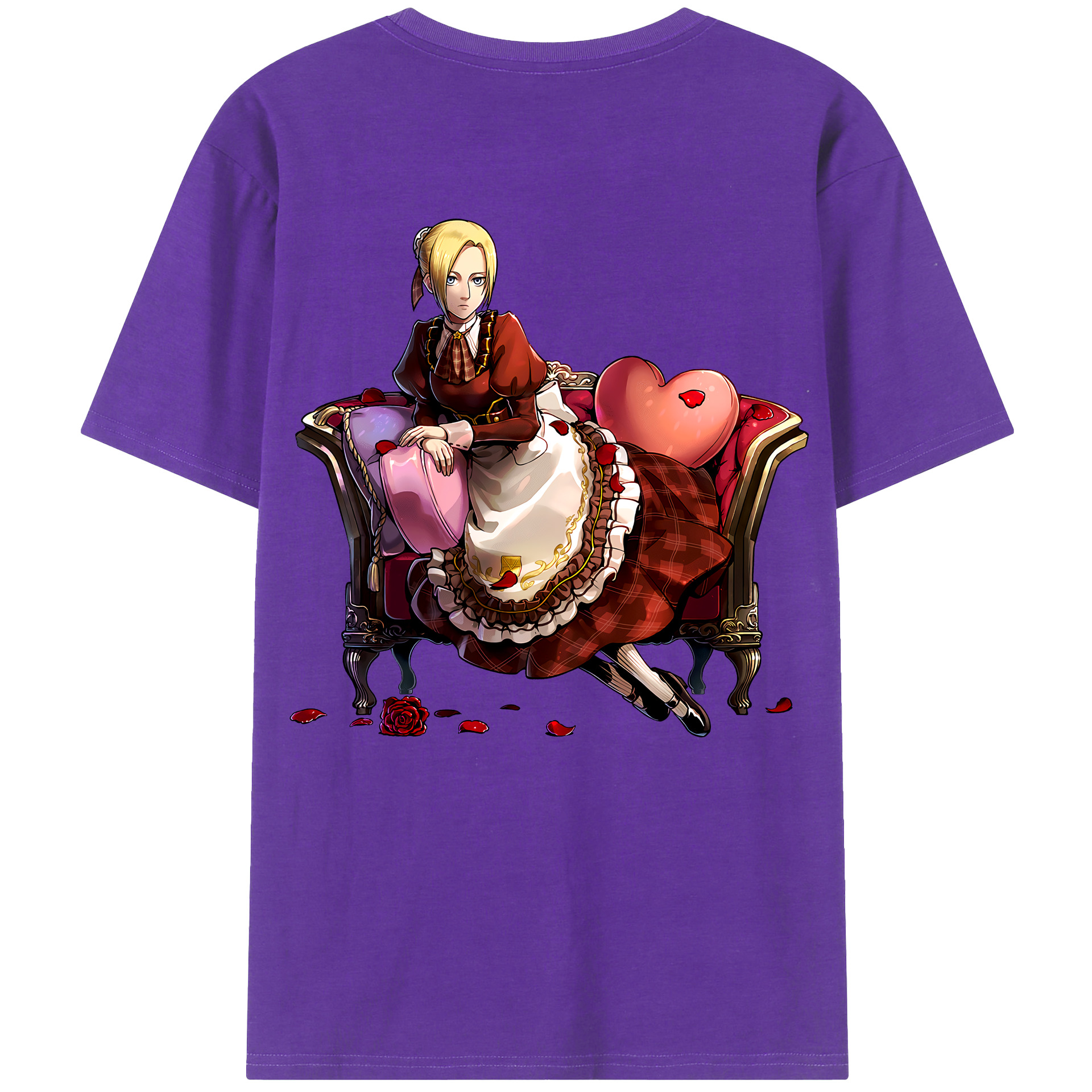 （画像用） 進撃の巨人 アニ・レオンハート Attack on Titan Annie Leonhart 綿100％ メンズ半袖Tシャツ（バックプリント） 通気性