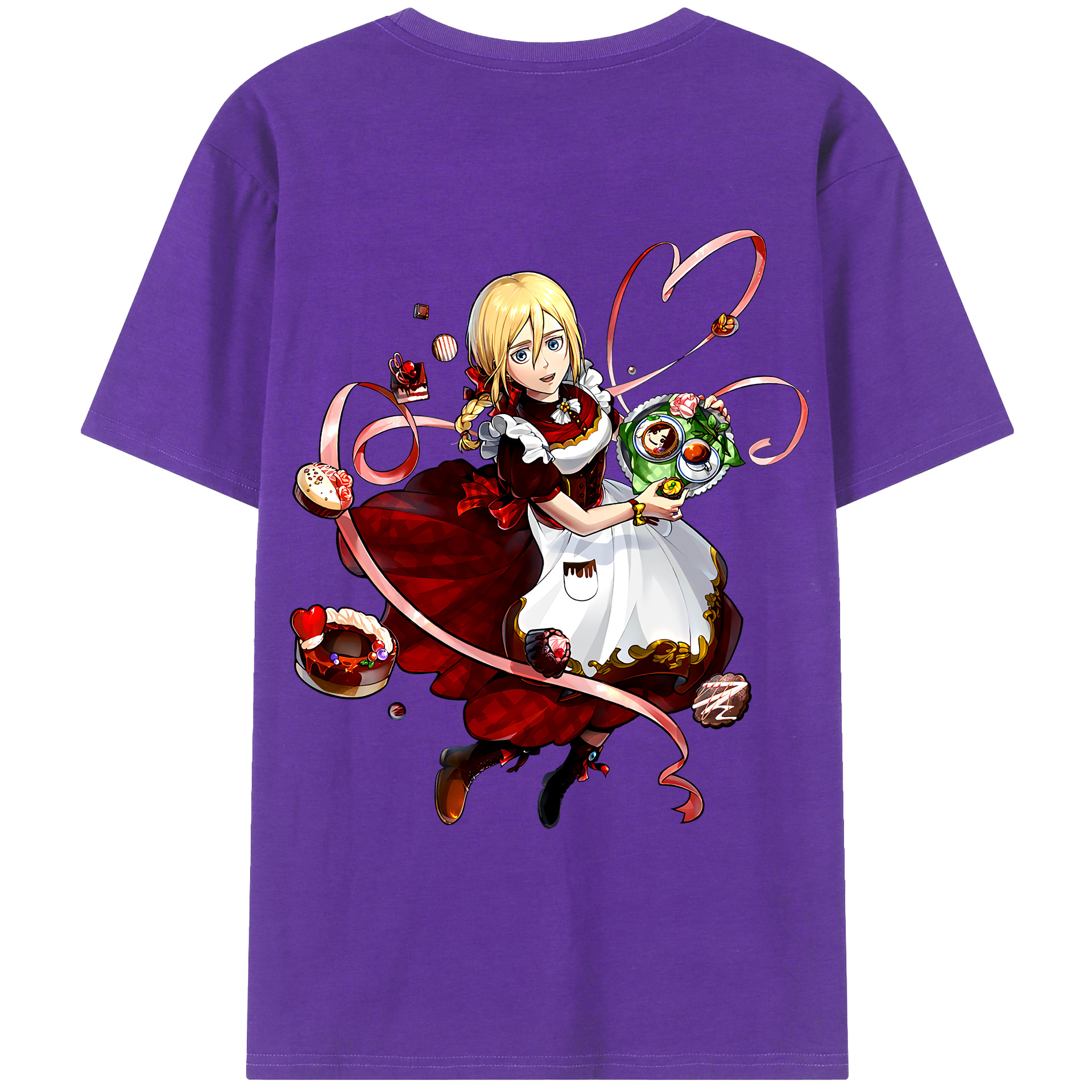 （画像用） 進撃の巨人 クリスタ·レンズ Attack on Titan Christa Lenz 綿100％ メンズ半袖Tシャツ（バックプリント） 通気性