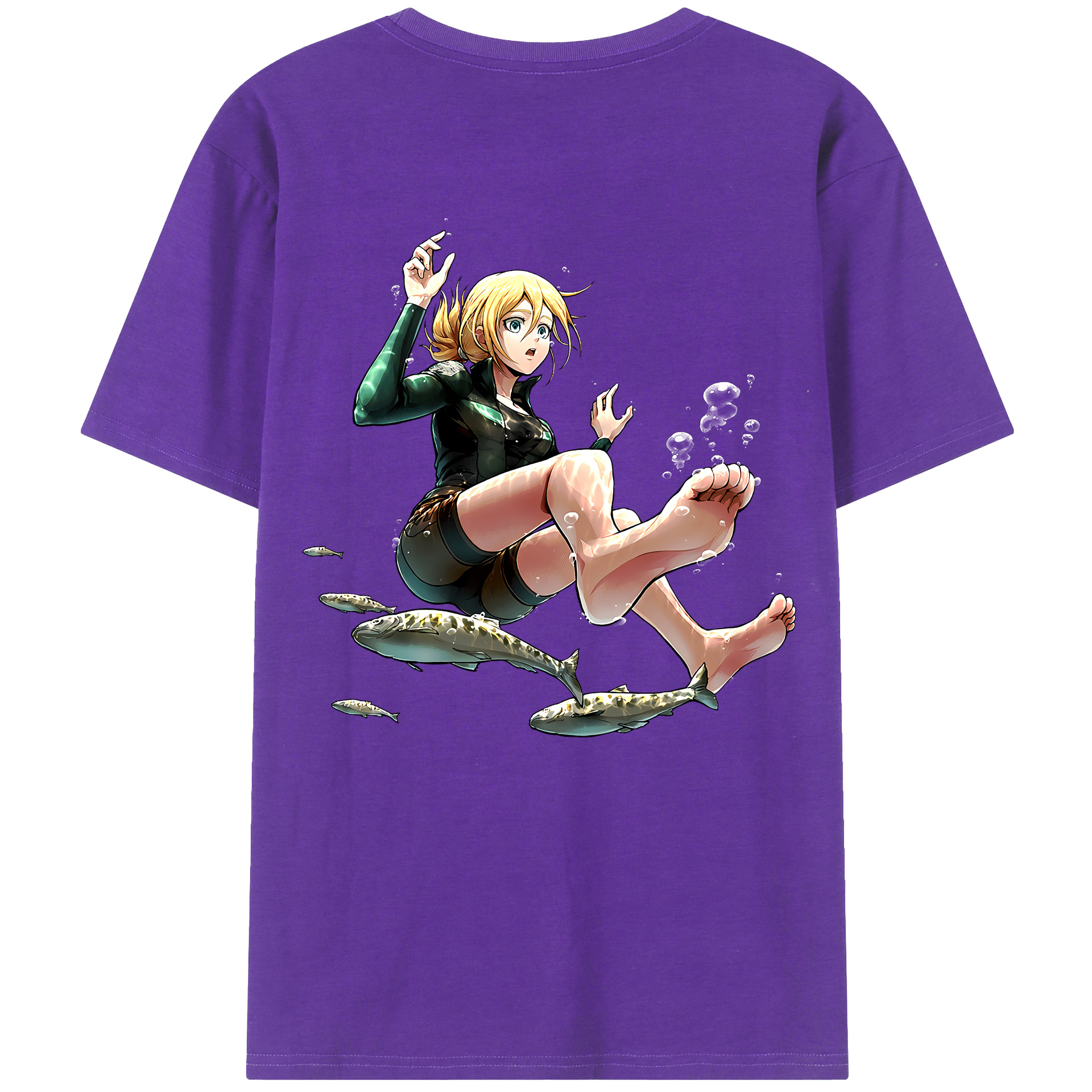 （画像用） 進撃の巨人 クリスタ·レンズ Attack on Titan Christa Lenz 綿100％ メンズ半袖Tシャツ（バックプリント） 通気性