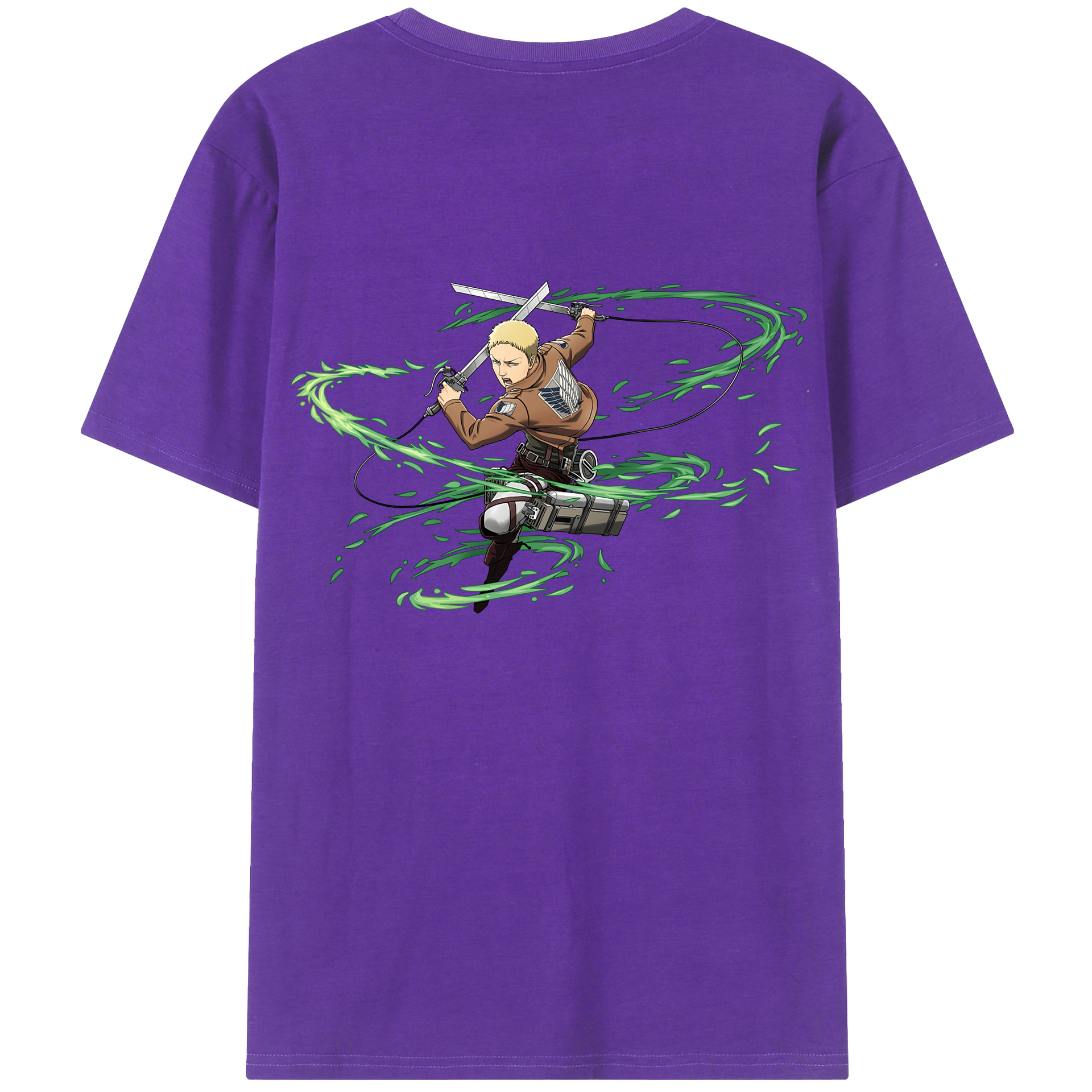（画像用） 進撃の巨人 ライナー・ブラウン Attack on Titan Reiner Braun 綿100％ メンズ半袖Tシャツ（バックプリント） 通気性