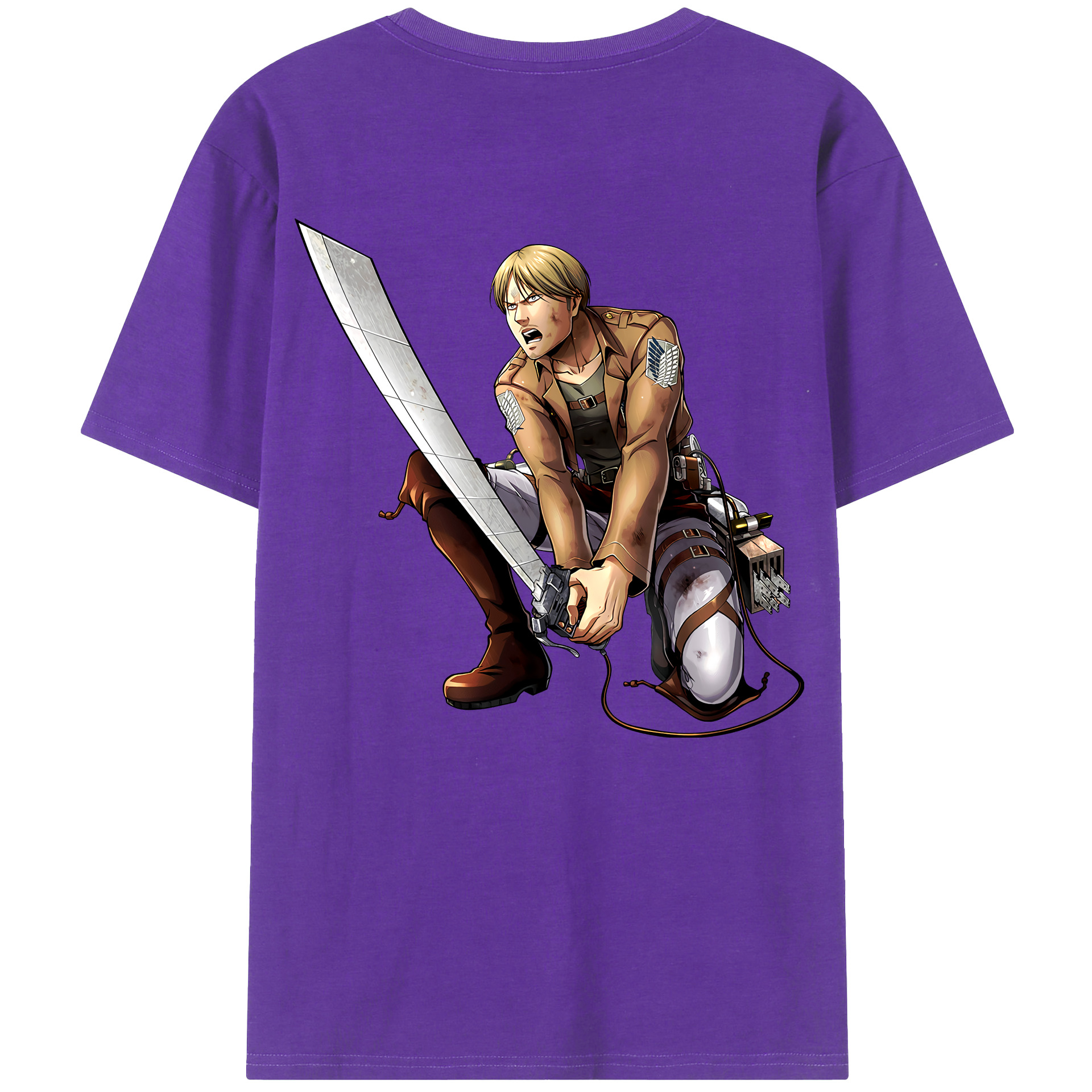 （画像用） 進撃の巨人 ミケ·ザカリアス Attack on Titan Mike Zakarius 綿100％ メンズ半袖Tシャツ（バックプリント） 通気性