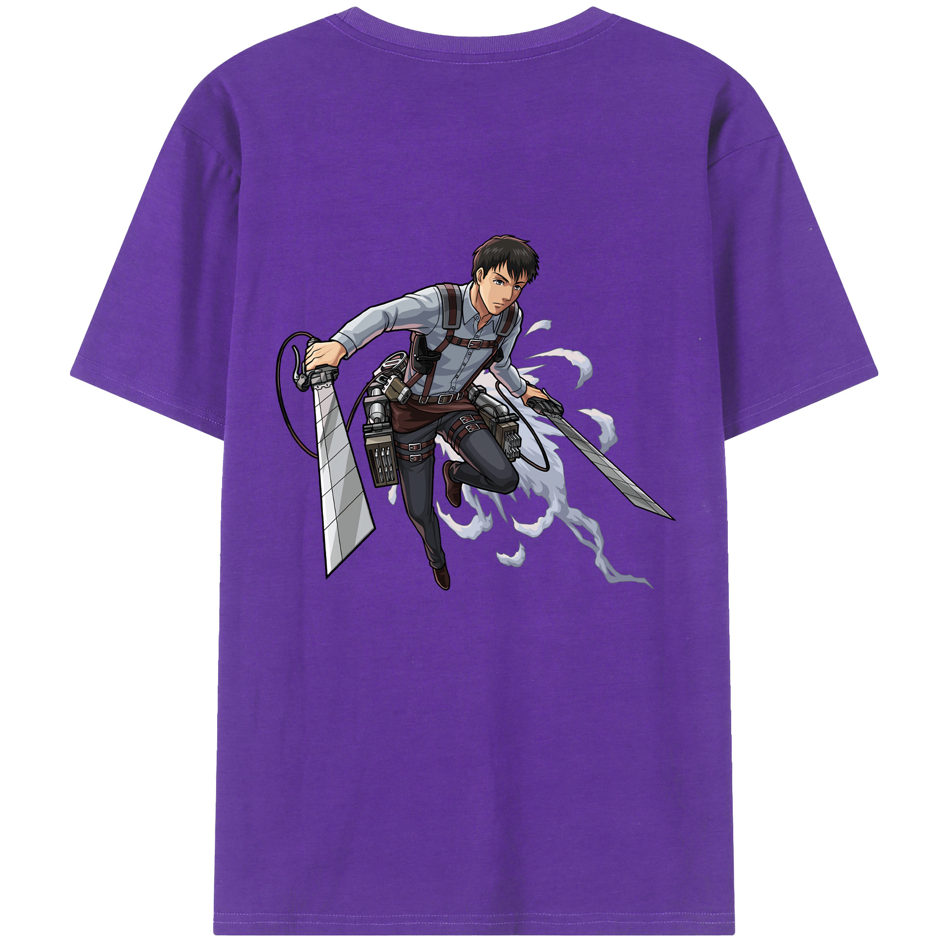（画像用） 進撃の巨人 ベルトルト・フーバー Attack on Titan Bertholdt Hoover 綿100％ メンズ半袖Tシャツ（バックプリント） 通気性
