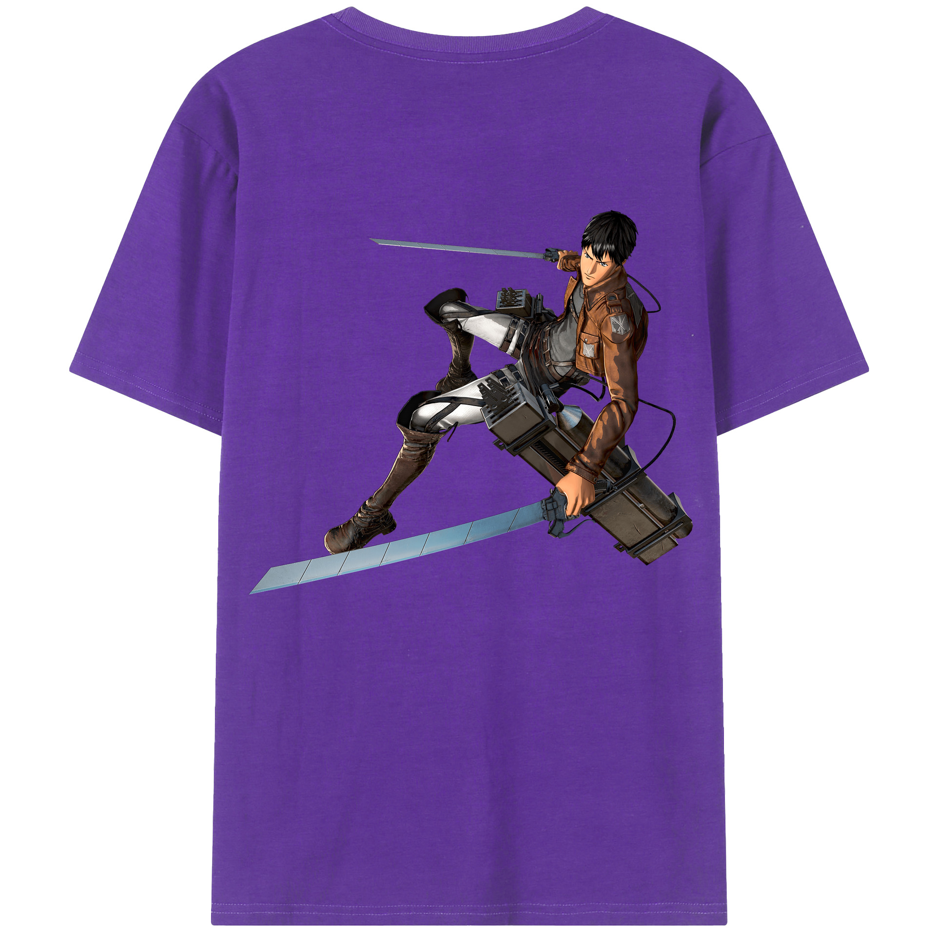 （画像用） 進撃の巨人 ベルトルト・フーバー Attack on Titan Bertholdt Hoover 綿100％ メンズ半袖Tシャツ（バックプリント） 通気性