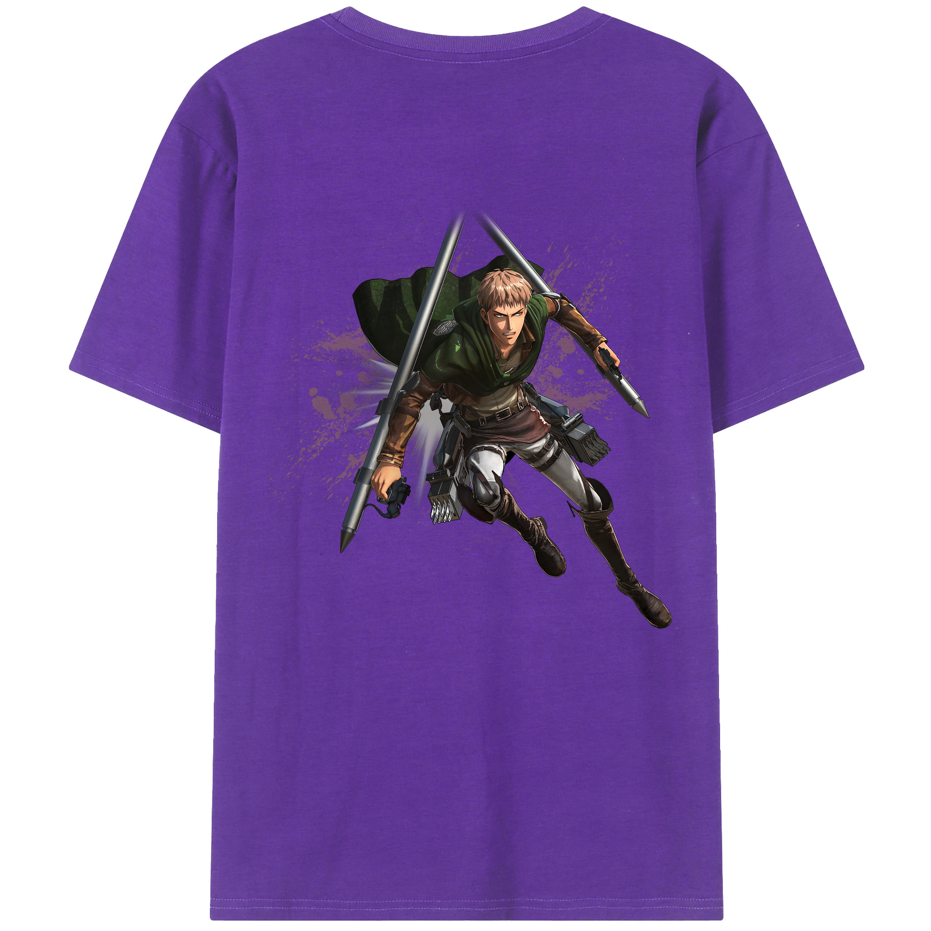 （画像用） 進撃の巨人 ジャン・キルシュタイン Attack on Titan Jean Kirstein 綿100％ メンズ半袖Tシャツ（バックプリント） 通気性