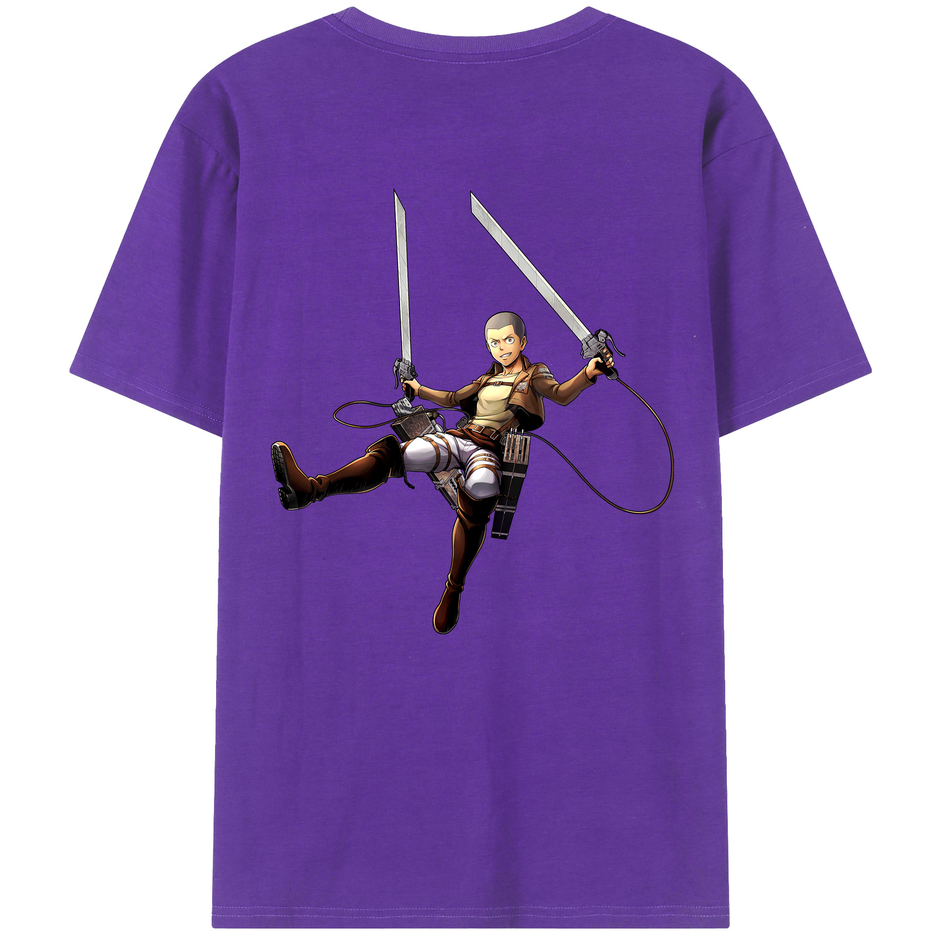 （画像用） 進撃の巨人 コニー·スプリンガー Attack on Titan Connie Springer 綿100％ メンズ半袖Tシャツ（バックプリント） 通気性