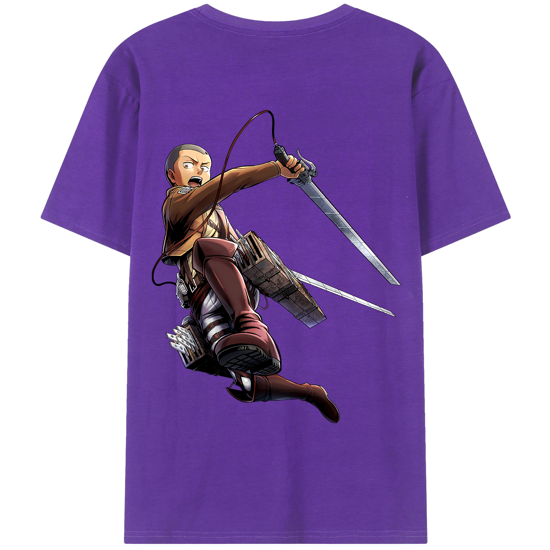 （画像用） 進撃の巨人 コニー·スプリンガー Attack on Titan Connie Springer 綿100％ メンズ半袖Tシャツ（バックプリント） 通気性