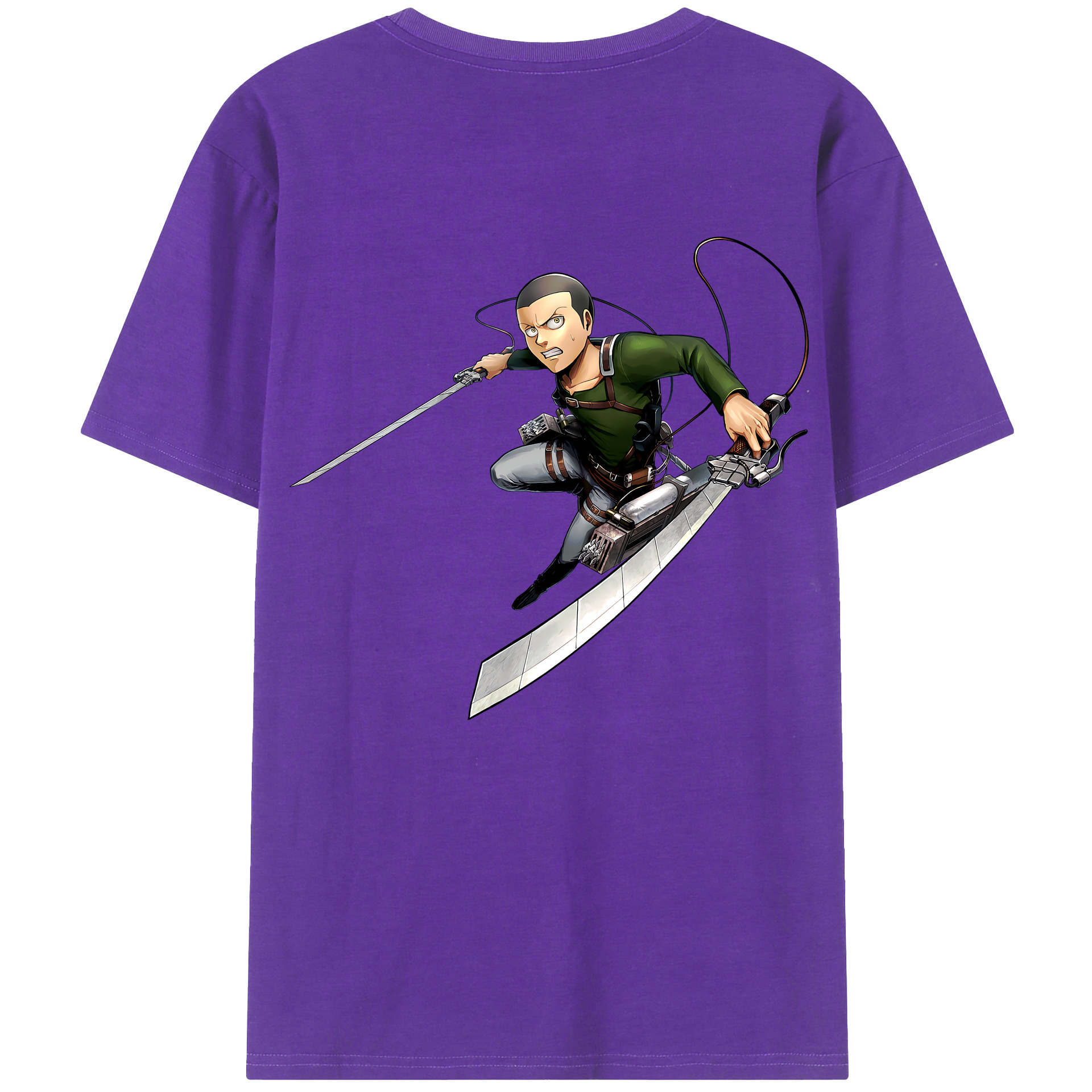 （画像用） 進撃の巨人 コニー·スプリンガー Attack on Titan Connie Springer 綿100％ メンズ半袖Tシャツ（バックプリント） 通気性