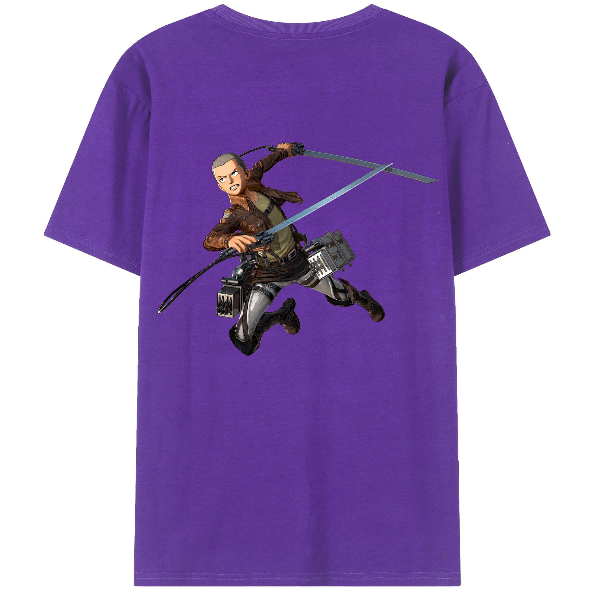 （画像用） 進撃の巨人 コニー·スプリンガー Attack on Titan Connie Springer 綿100％ メンズ半袖Tシャツ（バックプリント） 通気性