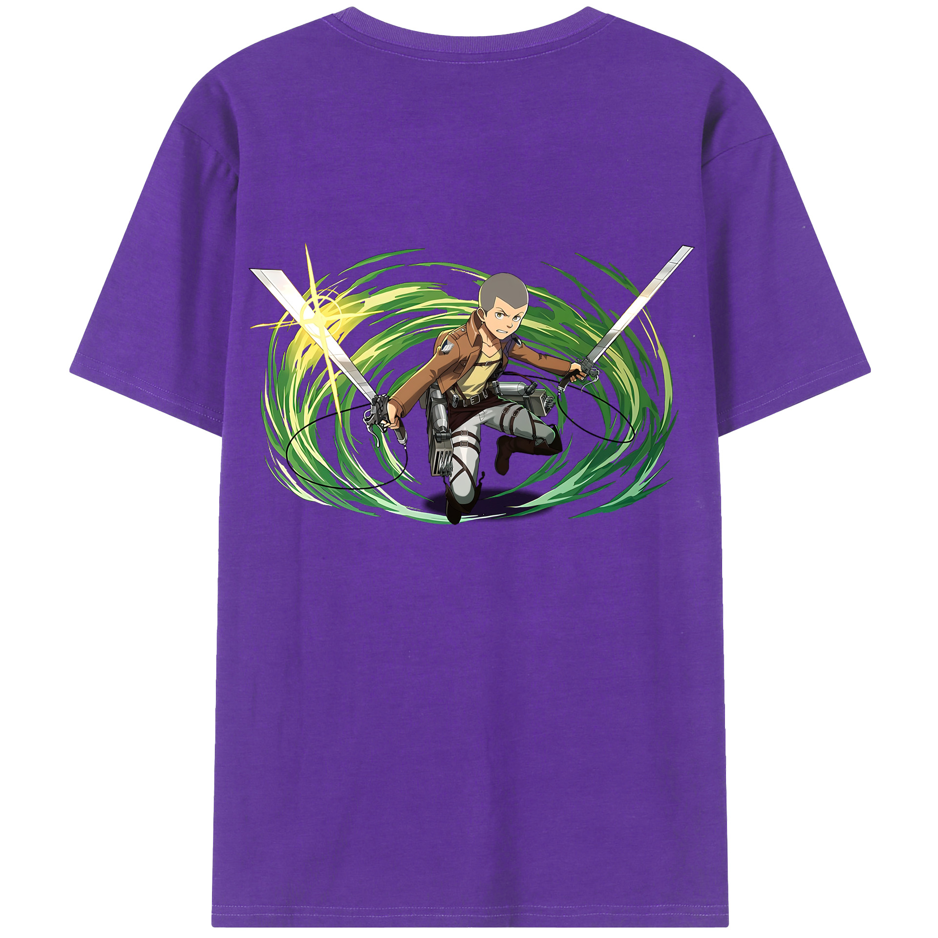（画像用） 進撃の巨人 コニー·スプリンガー Attack on Titan Connie Springer 綿100％ メンズ半袖Tシャツ（バックプリント） 通気性