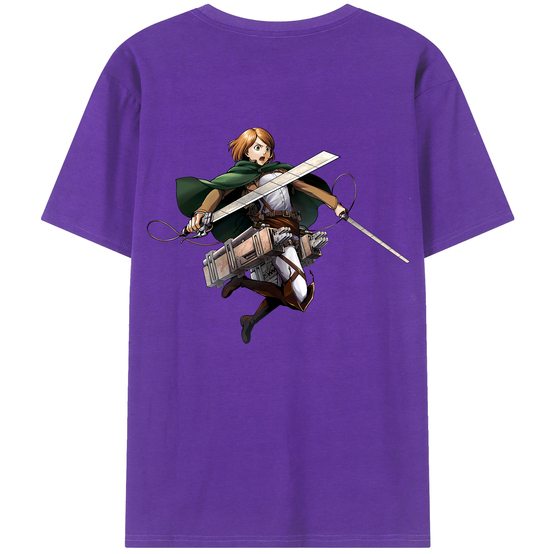 （画像用） 進撃の巨人 ペトラ·ラル Attack on Titan Petra Rall 綿100％ メンズ半袖Tシャツ（バックプリント） 通気性