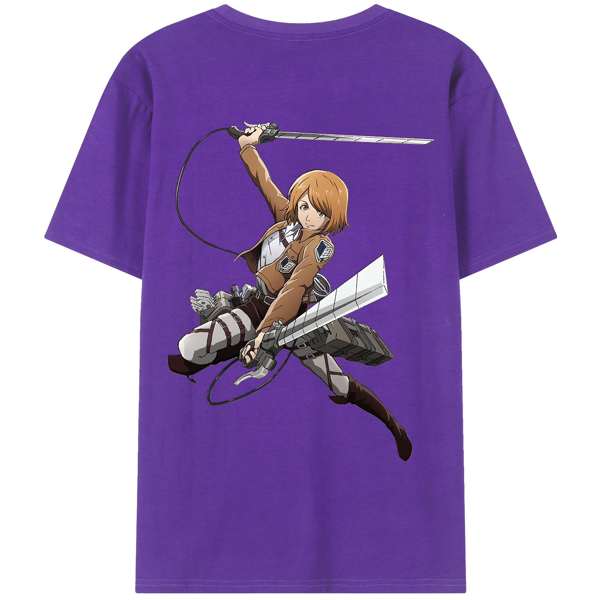 （画像用） 進撃の巨人 ペトラ·ラル Attack on Titan Petra Rall 綿100％ メンズ半袖Tシャツ（バックプリント） 通気性