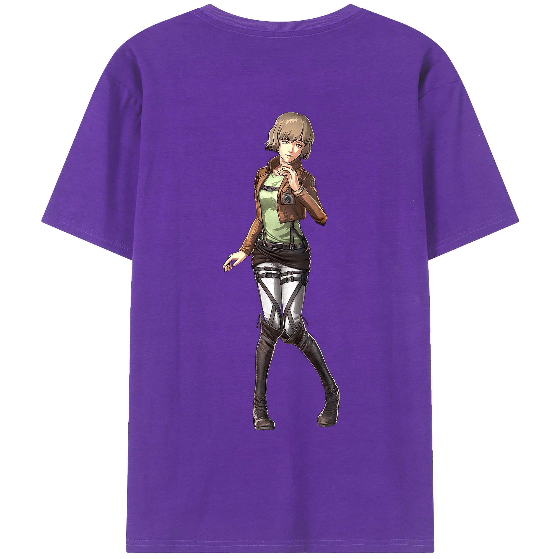 （画像用） 進撃の巨人 ヒツチ Attack on Titan Hitch 綿100％ メンズ半袖Tシャツ（バックプリント） 通気性