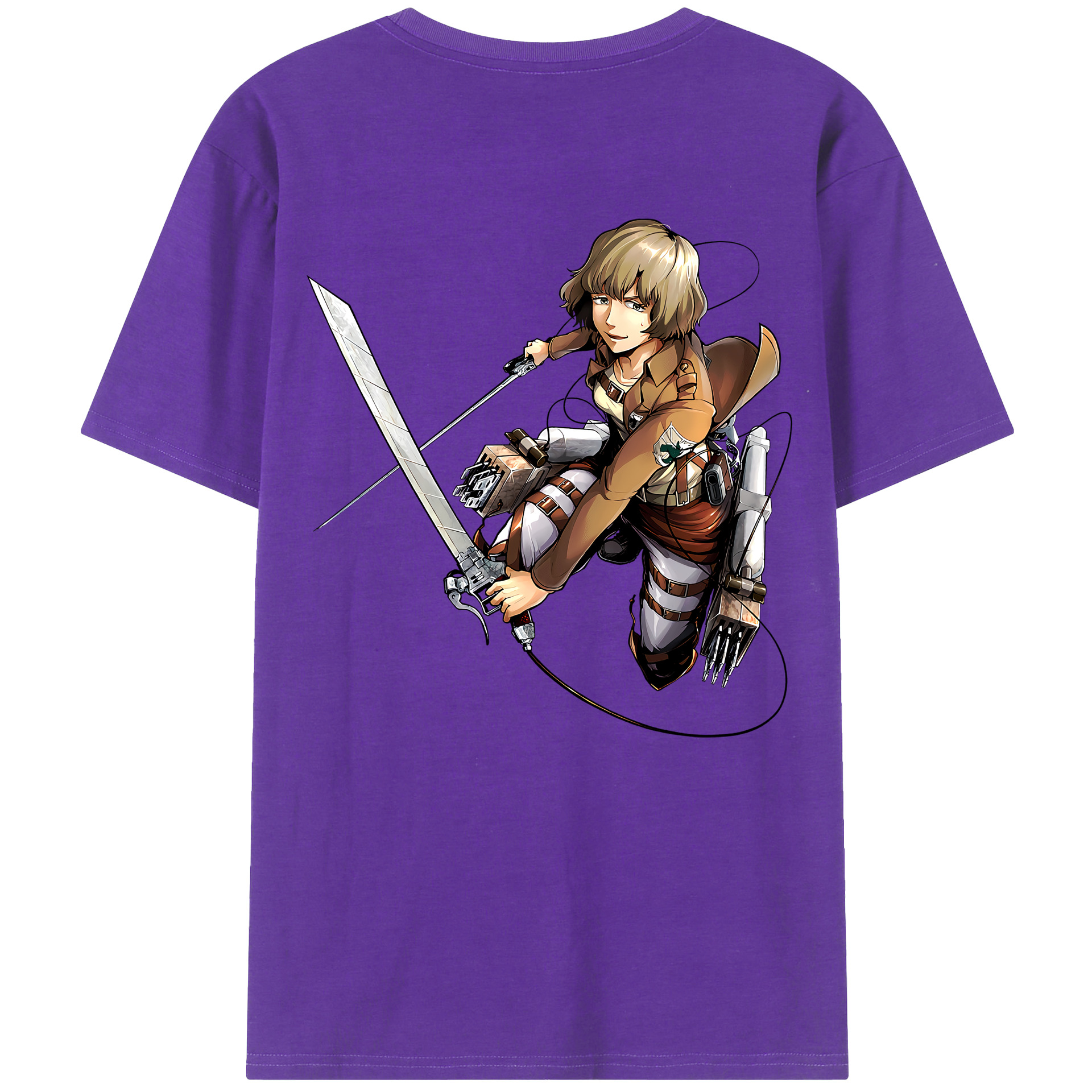 （画像用） 進撃の巨人 ヒツチ Attack on Titan Hitch 綿100％ メンズ半袖Tシャツ（バックプリント） 通気性