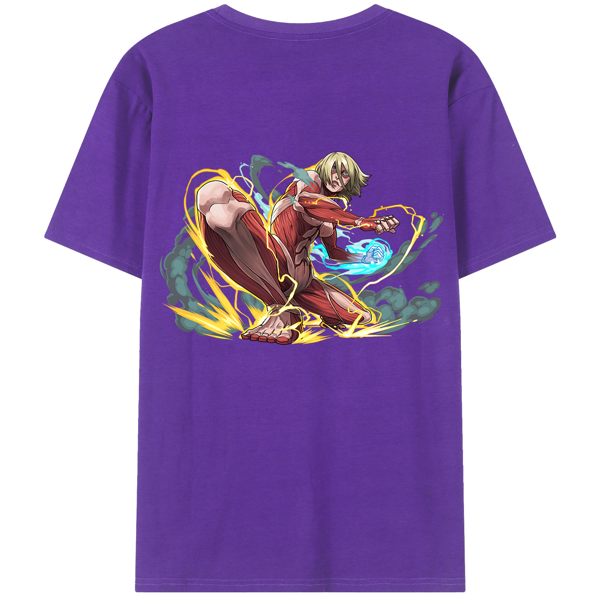（画像用） 進撃の巨人 Attack on Titan 綿100％ メンズ半袖Tシャツ（バックプリント） 通気性