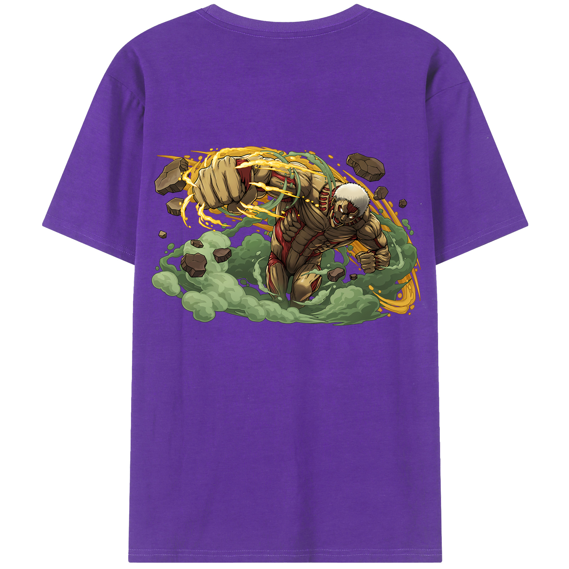 （画像用） 進撃の巨人 Attack on Titan 綿100％ メンズ半袖Tシャツ（バックプリント） 通気性