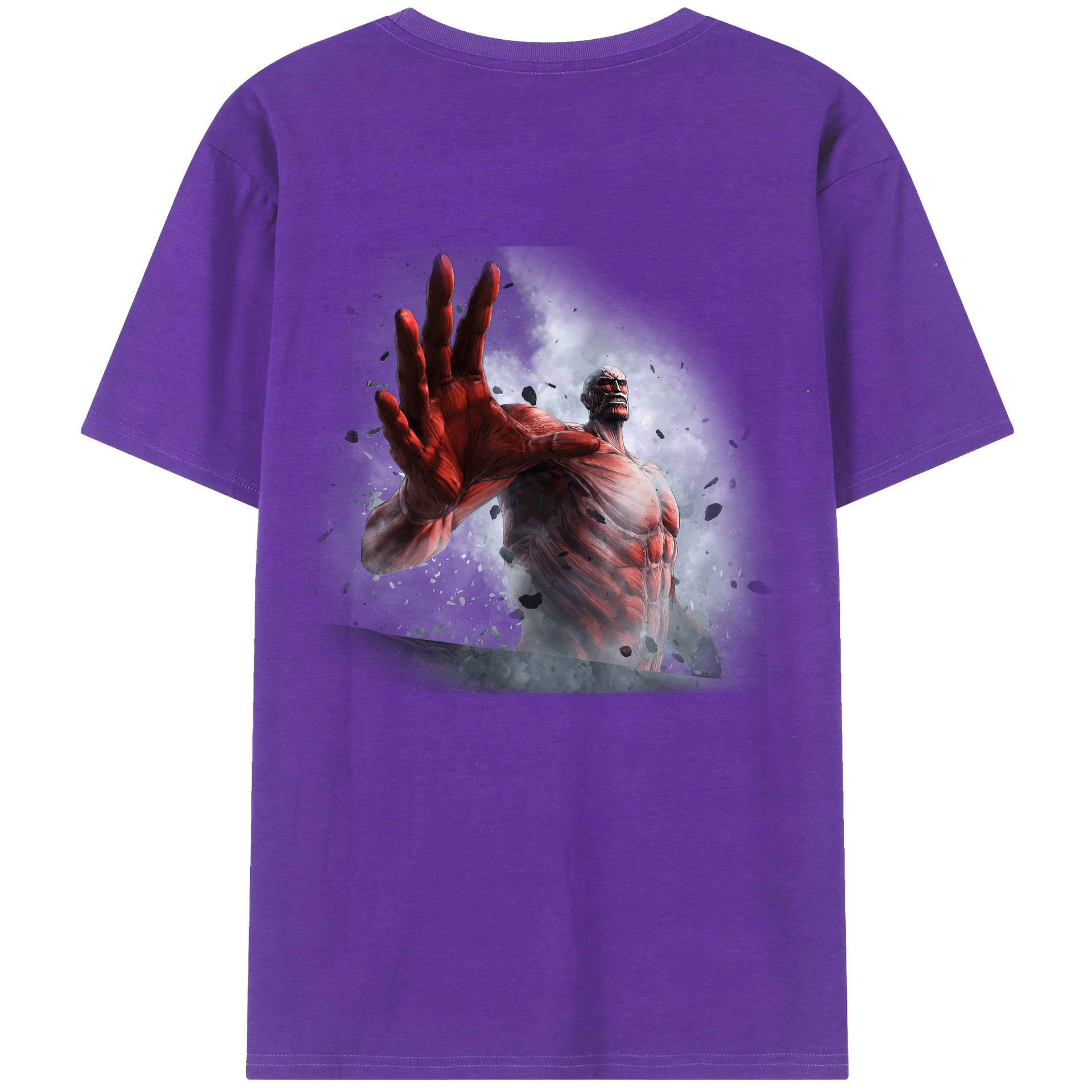 （画像用） 進撃の巨人 Attack on Titan 綿100％ メンズ半袖Tシャツ（バックプリント） 通気性
