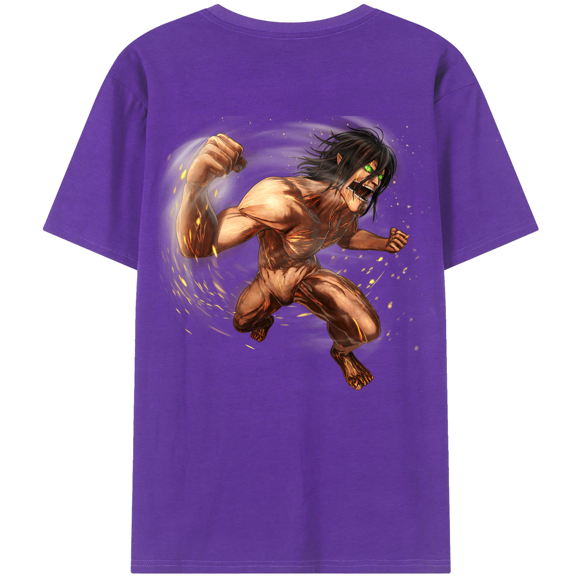 （画像用） 進撃の巨人 Attack on Titan 綿100％ メンズ半袖Tシャツ（バックプリント） 通気性
