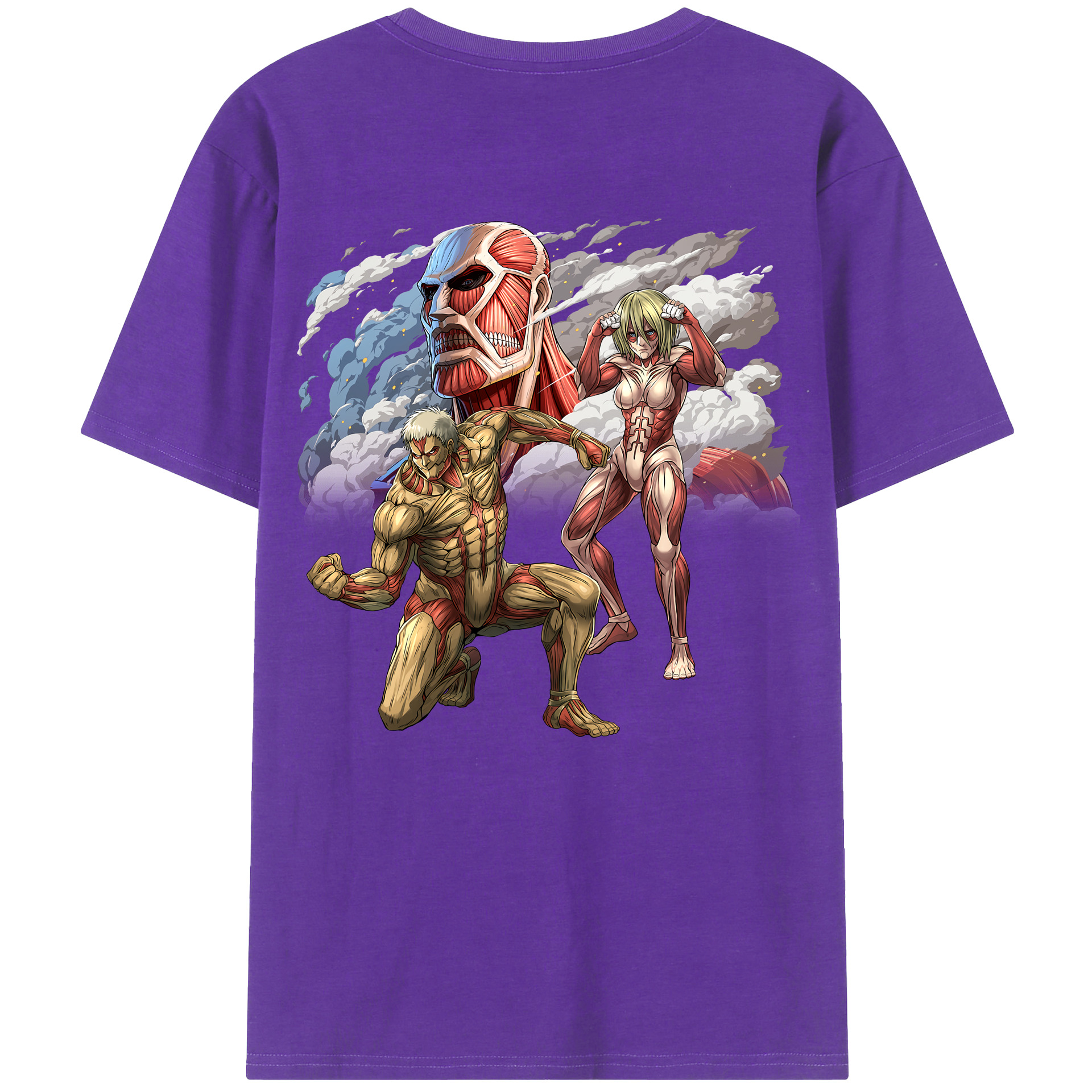 （画像用） 進撃の巨人 Attack on Titan 綿100％ メンズ半袖Tシャツ（バックプリント） 通気性