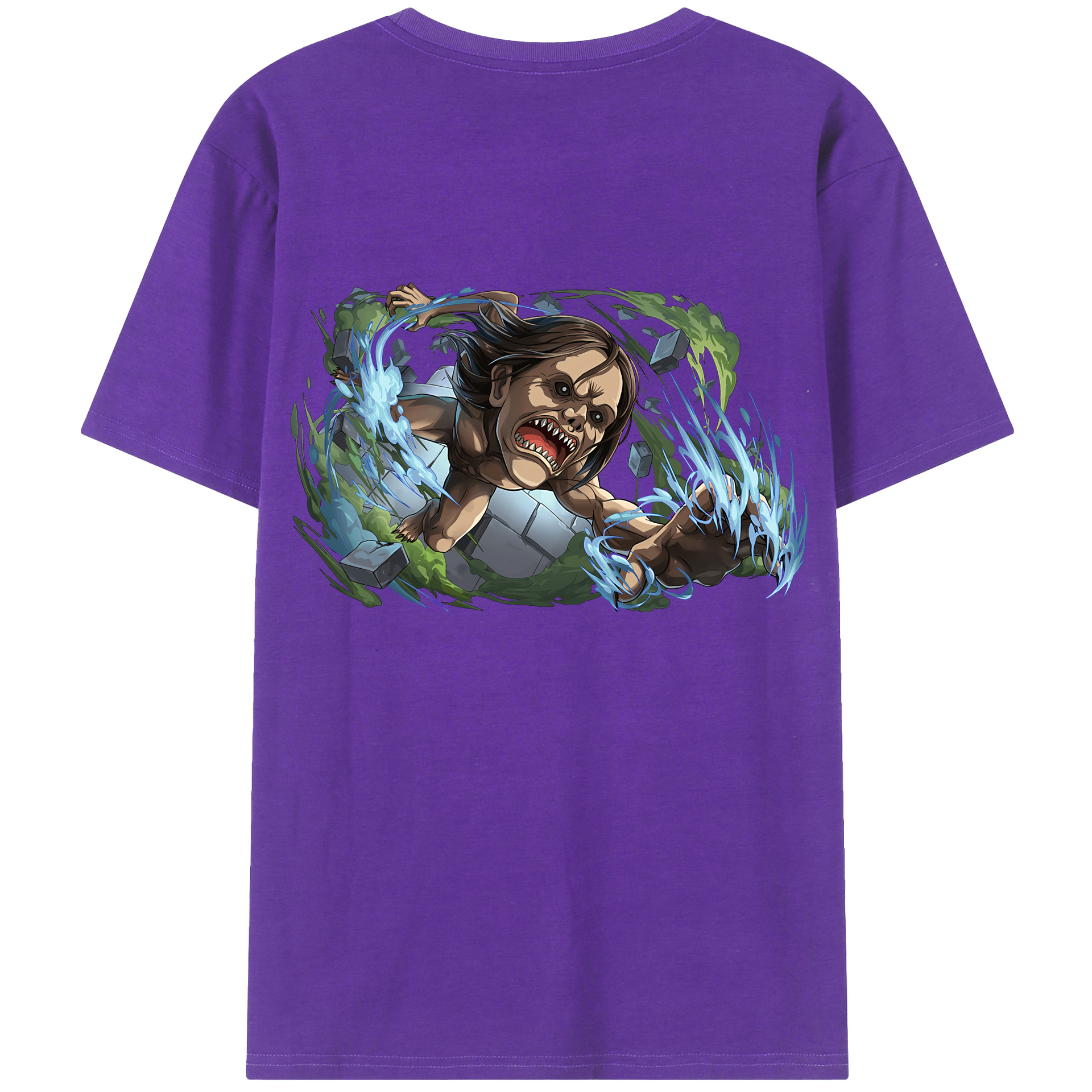 （画像用） 進撃の巨人 Attack on Titan 綿100％ メンズ半袖Tシャツ（バックプリント） 通気性
