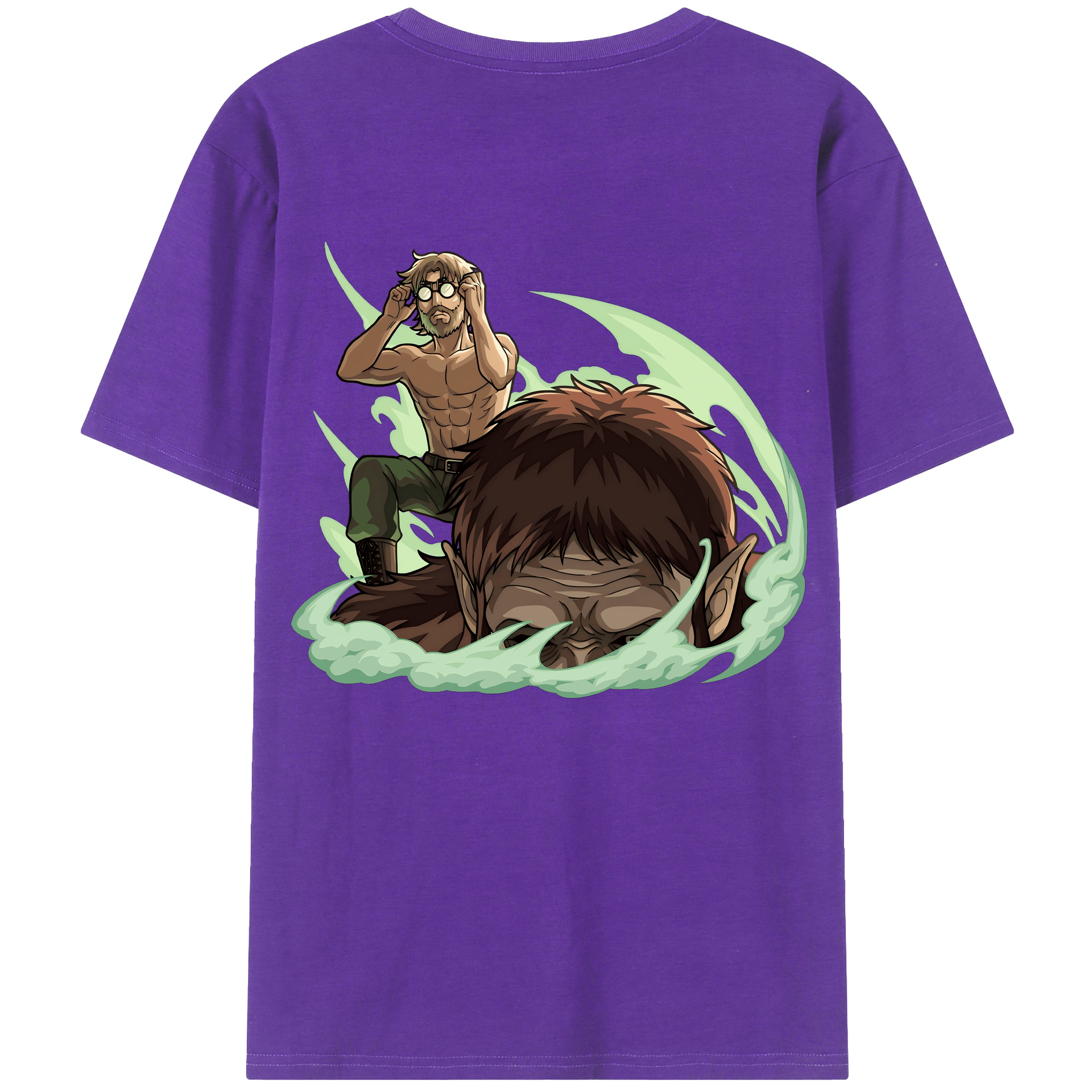 （画像用） 進撃の巨人 Attack on Titan 綿100％ メンズ半袖Tシャツ（バックプリント） 通気性