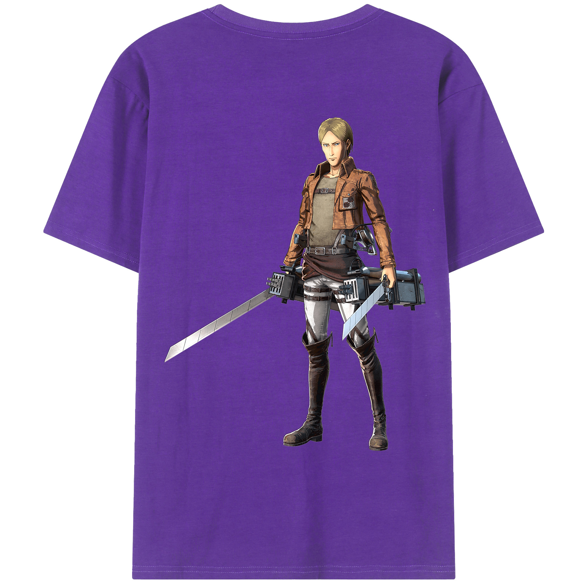 （画像用） 進撃の巨人 Attack on Titan 綿100％ メンズ半袖Tシャツ（バックプリント） 通気性