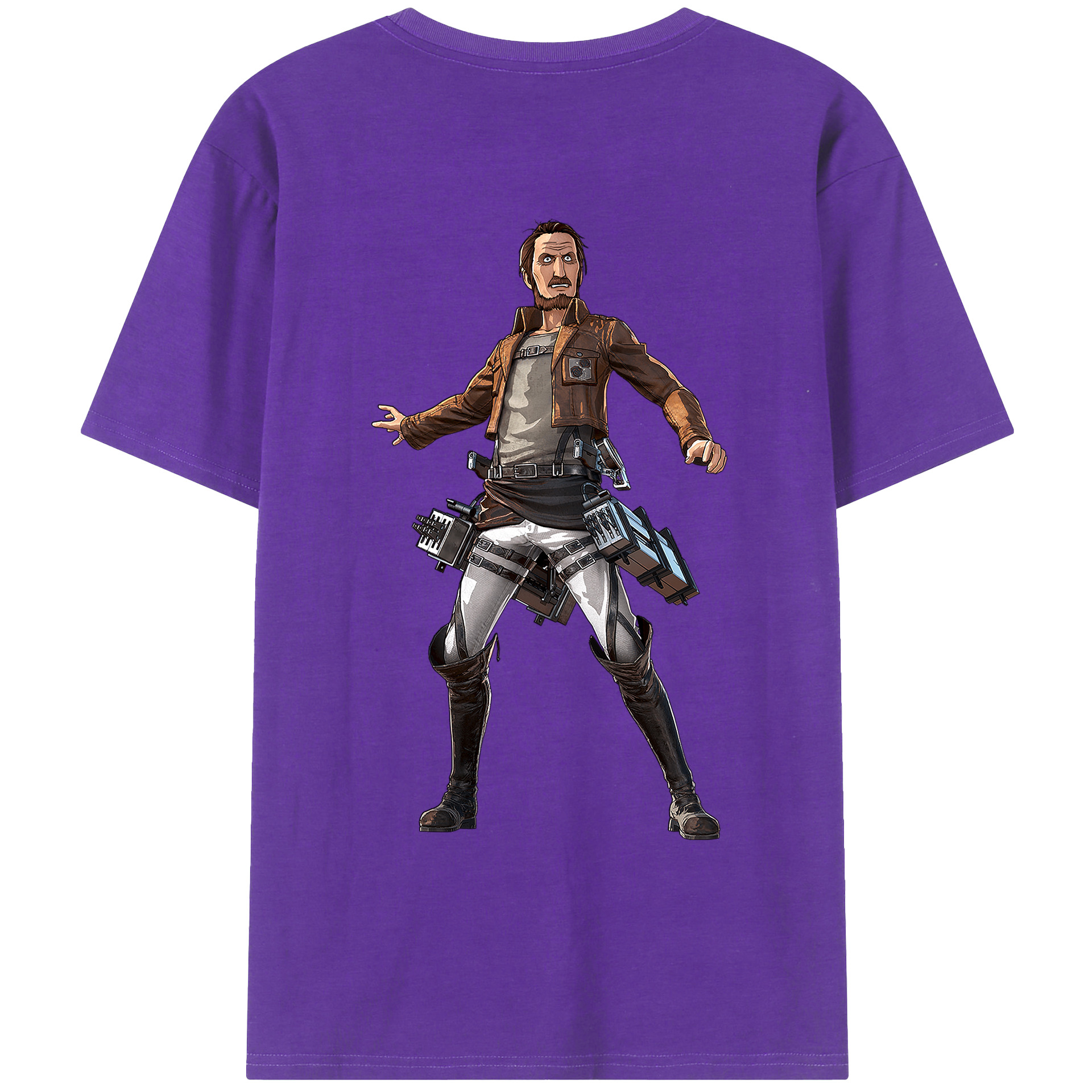 （画像用） 進撃の巨人 Attack on Titan 綿100％ メンズ半袖Tシャツ（バックプリント） 通気性