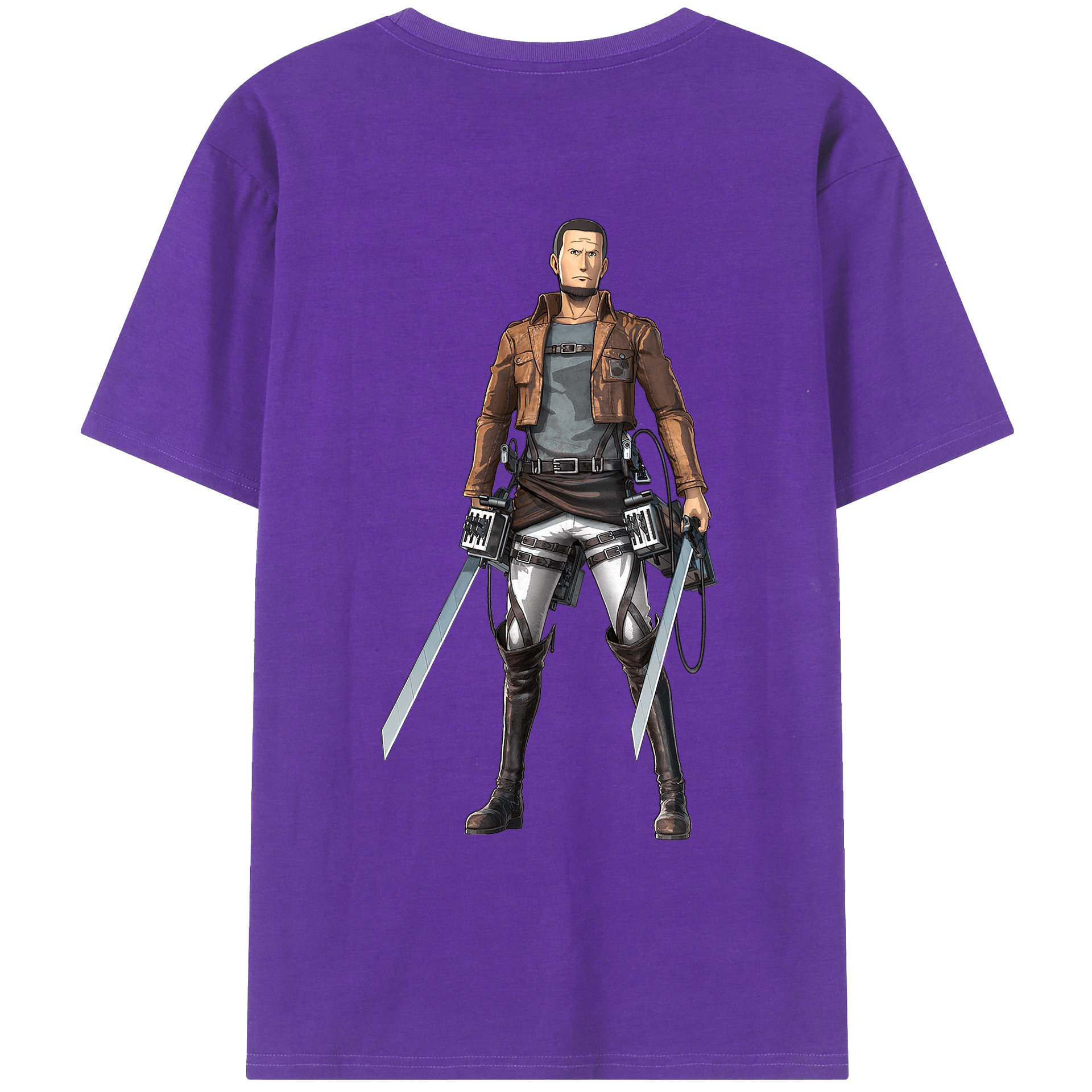 （画像用） 進撃の巨人 Attack on Titan 綿100％ メンズ半袖Tシャツ（バックプリント） 通気性