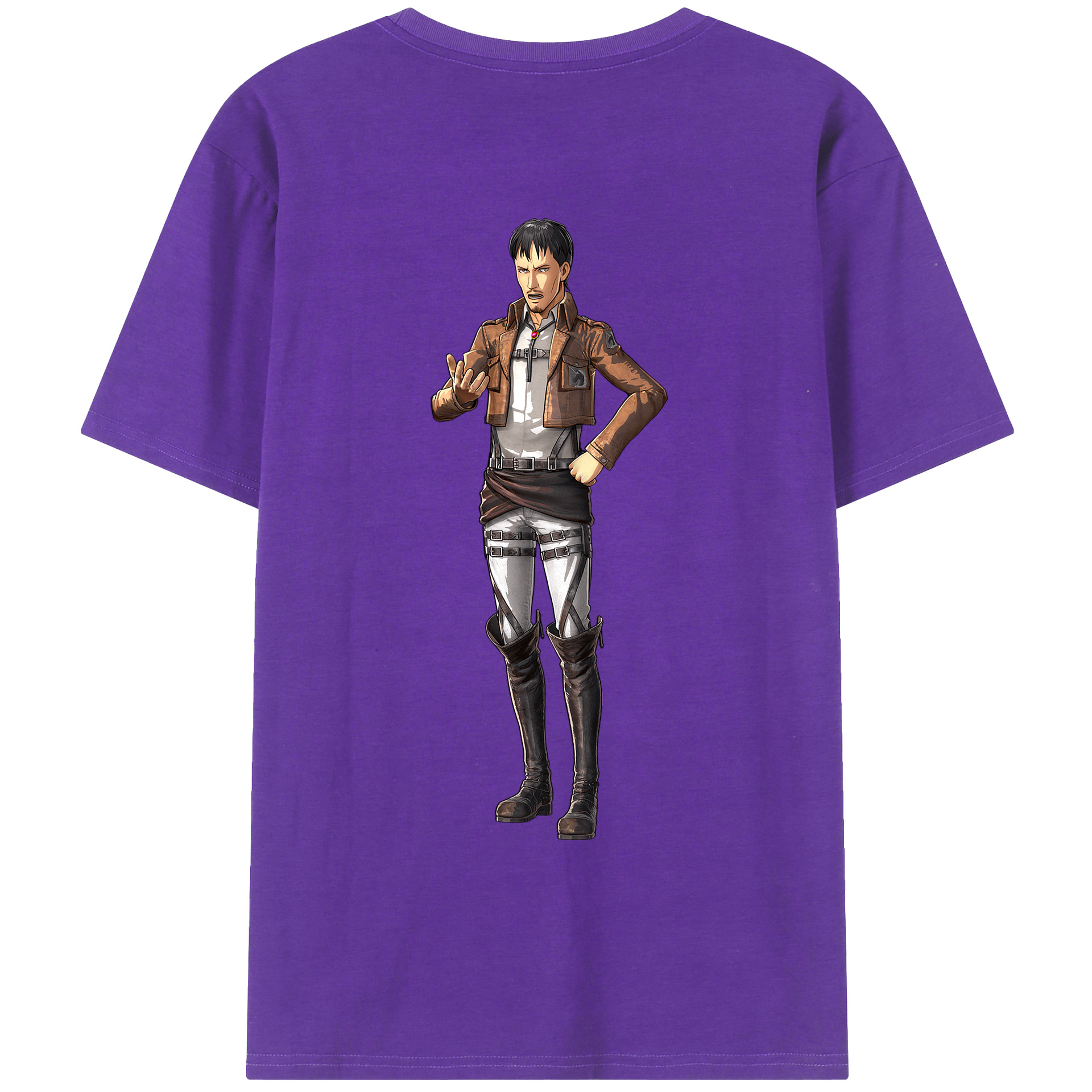 （画像用） 進撃の巨人 Attack on Titan 綿100％ メンズ半袖Tシャツ（バックプリント） 通気性