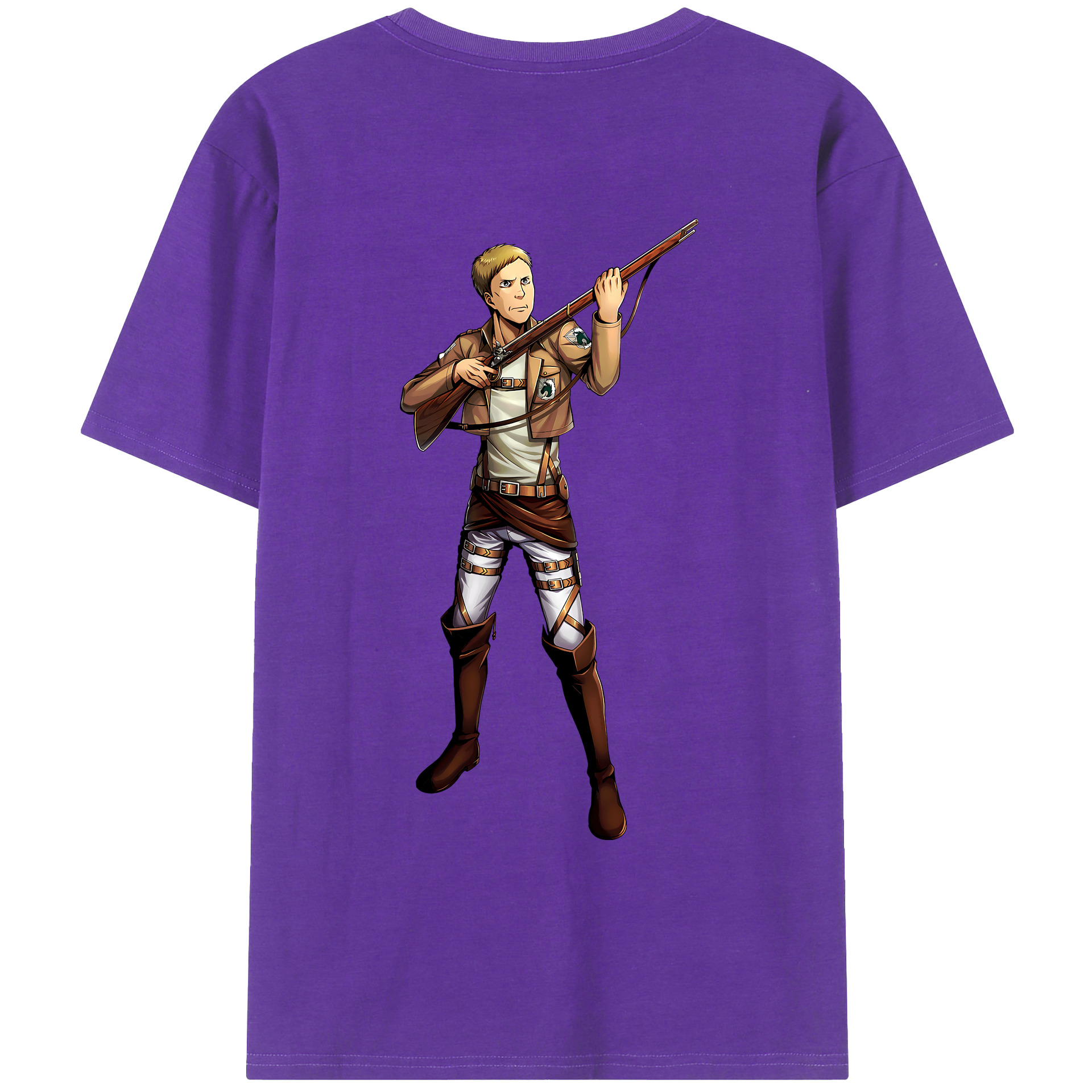 （画像用） 進撃の巨人 Attack on Titan 綿100％ メンズ半袖Tシャツ（バックプリント） 通気性