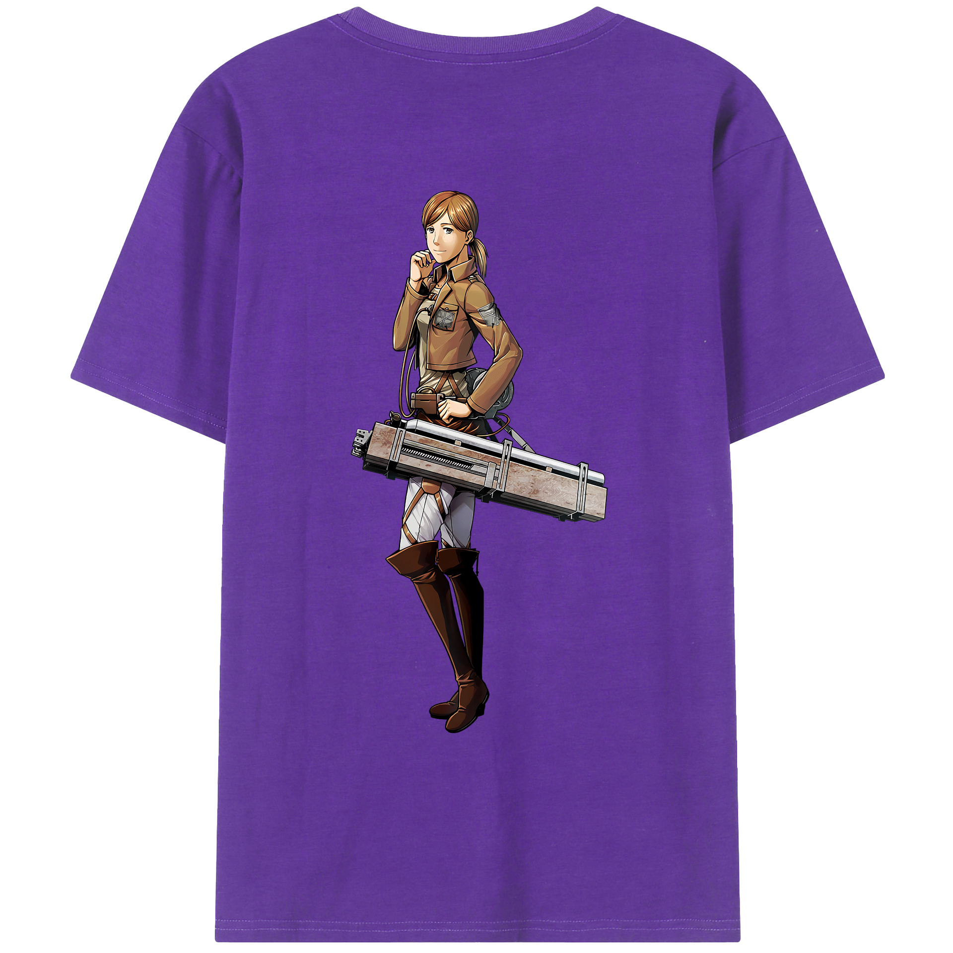 （画像用） 進撃の巨人 Attack on Titan 綿100％ メンズ半袖Tシャツ（バックプリント） 通気性