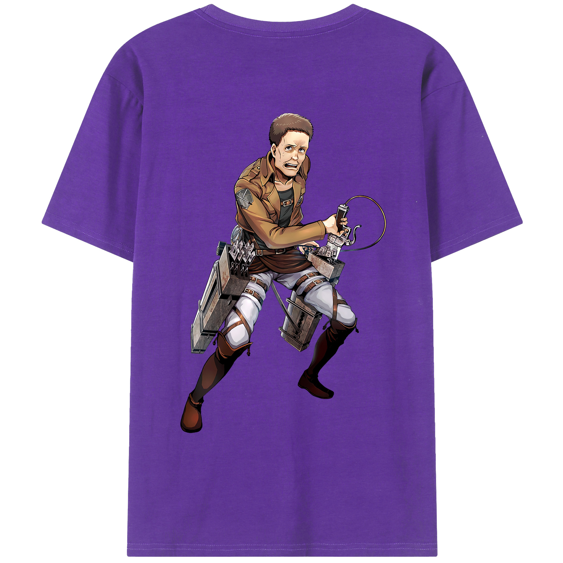 （画像用） 進撃の巨人 Attack on Titan 綿100％ メンズ半袖Tシャツ（バックプリント） 通気性