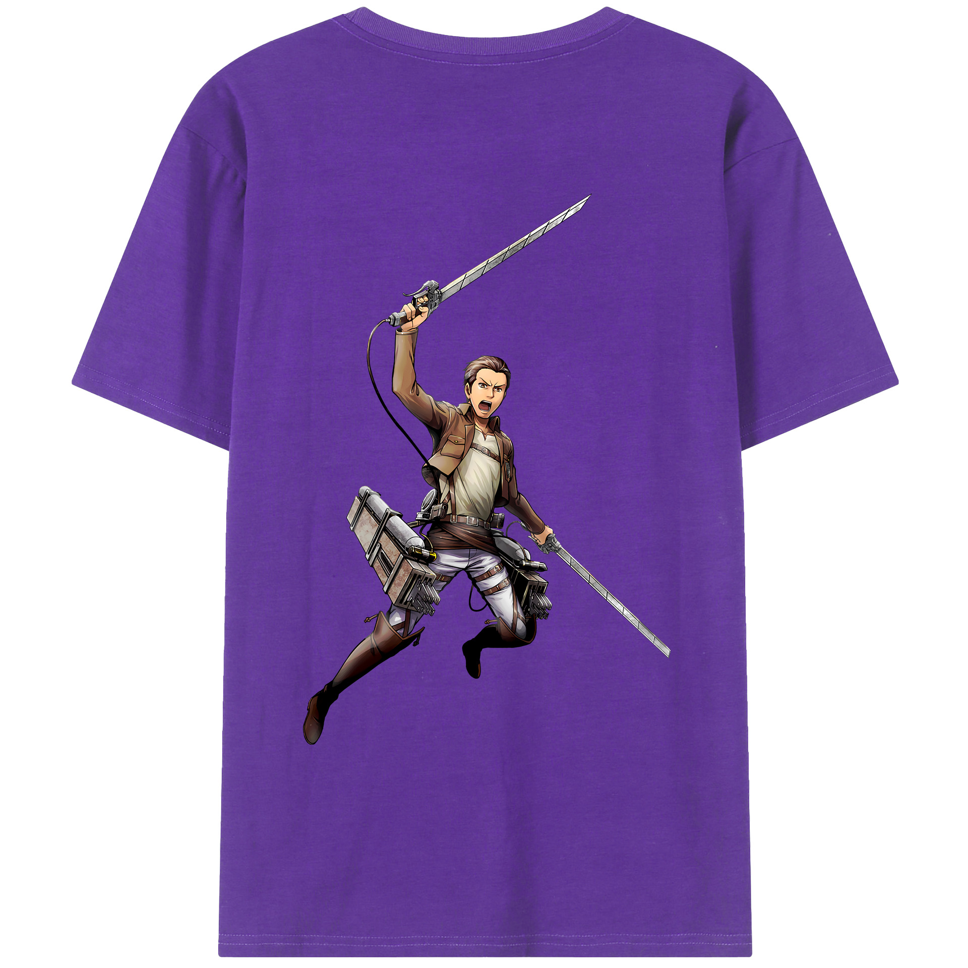（画像用） 進撃の巨人 Attack on Titan 綿100％ メンズ半袖Tシャツ（バックプリント） 通気性