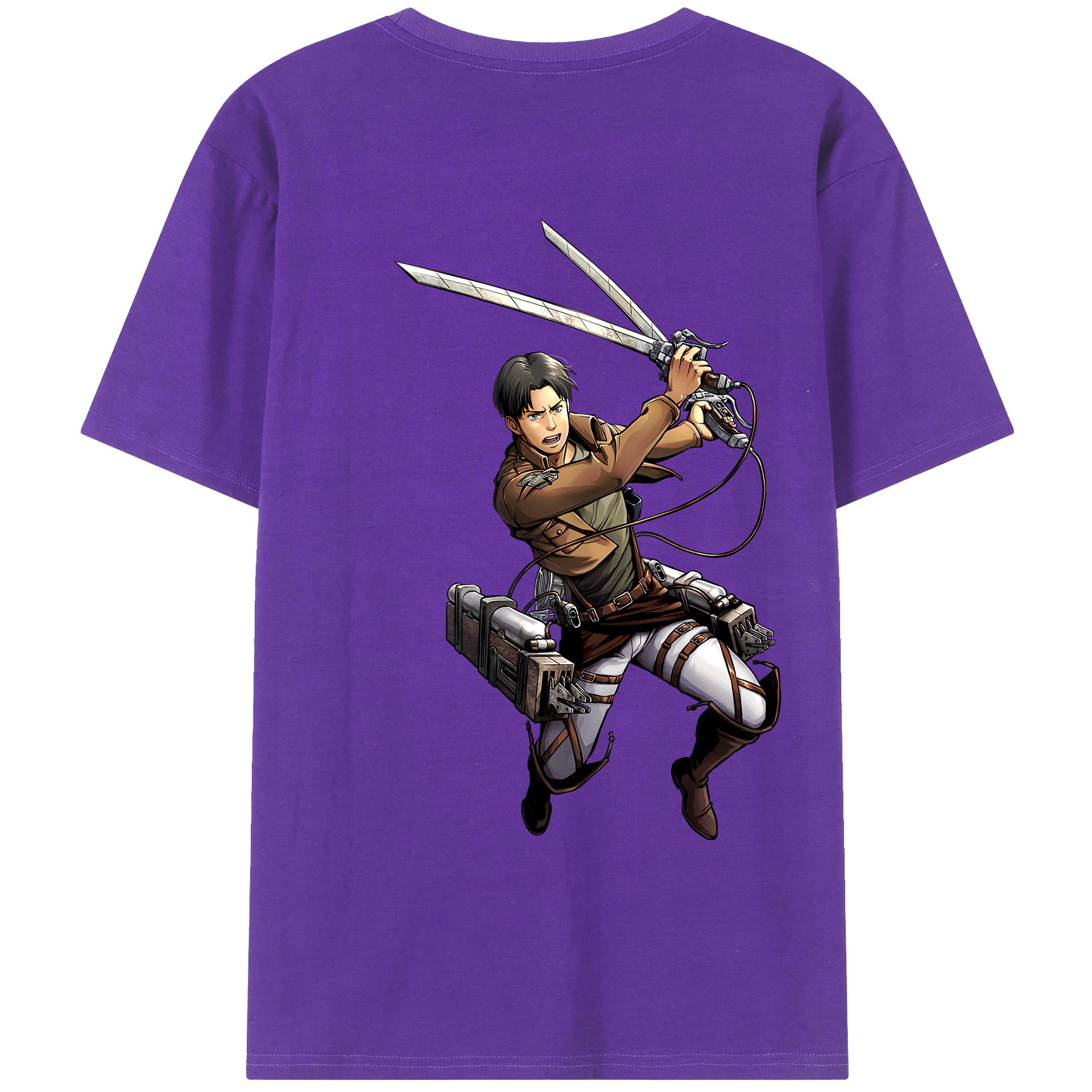 （画像用） 進撃の巨人 Attack on Titan 綿100％ メンズ半袖Tシャツ（バックプリント） 通気性