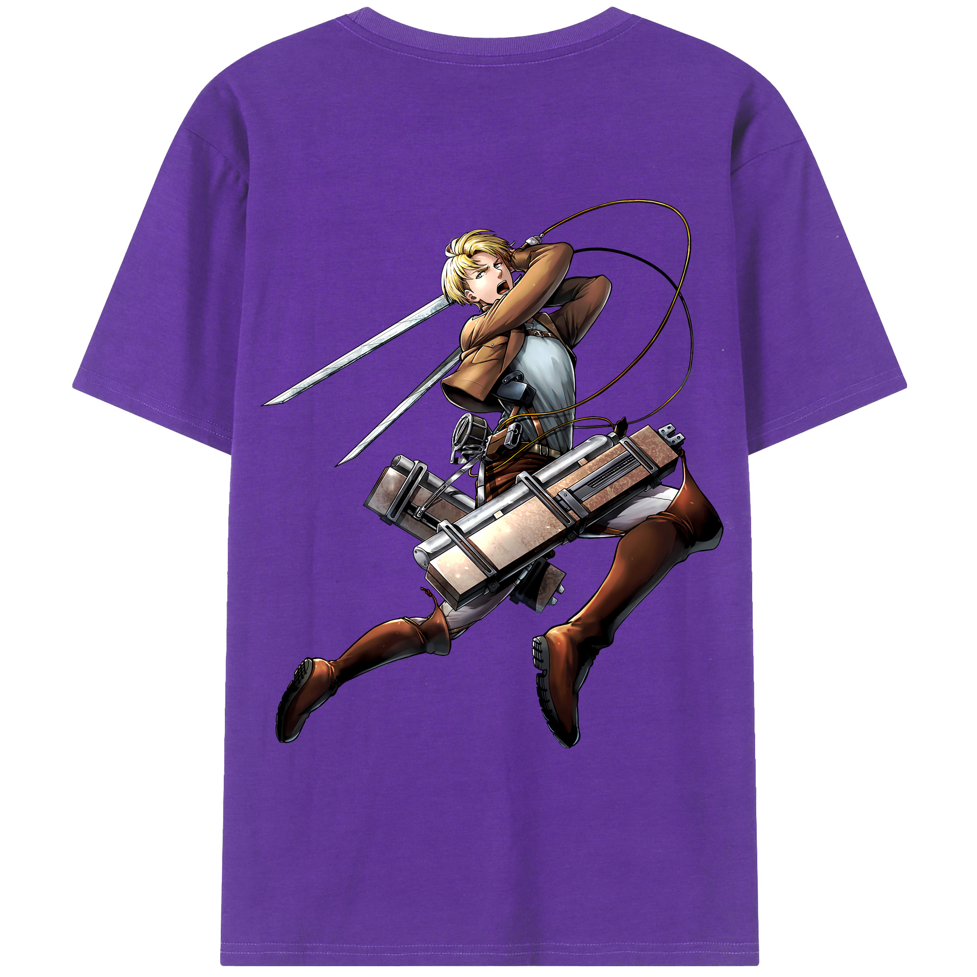 （画像用） 進撃の巨人 Attack on Titan 綿100％ メンズ半袖Tシャツ（バックプリント） 通気性